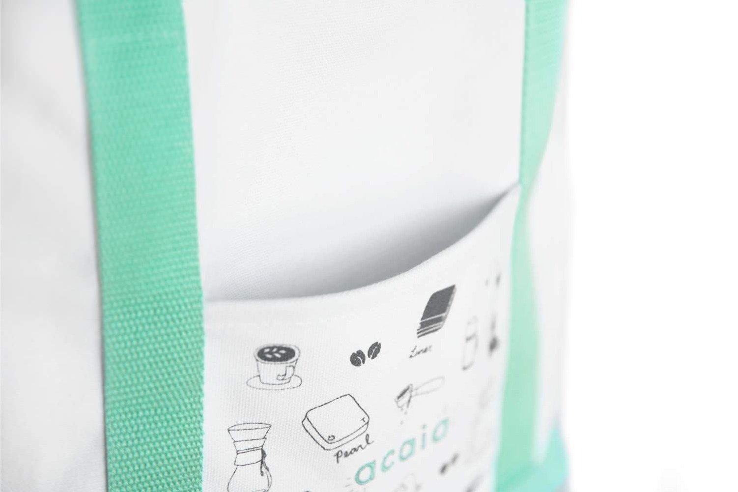 Acaia Tote Bag Borsa Tela Aqua Illustrata Capiente