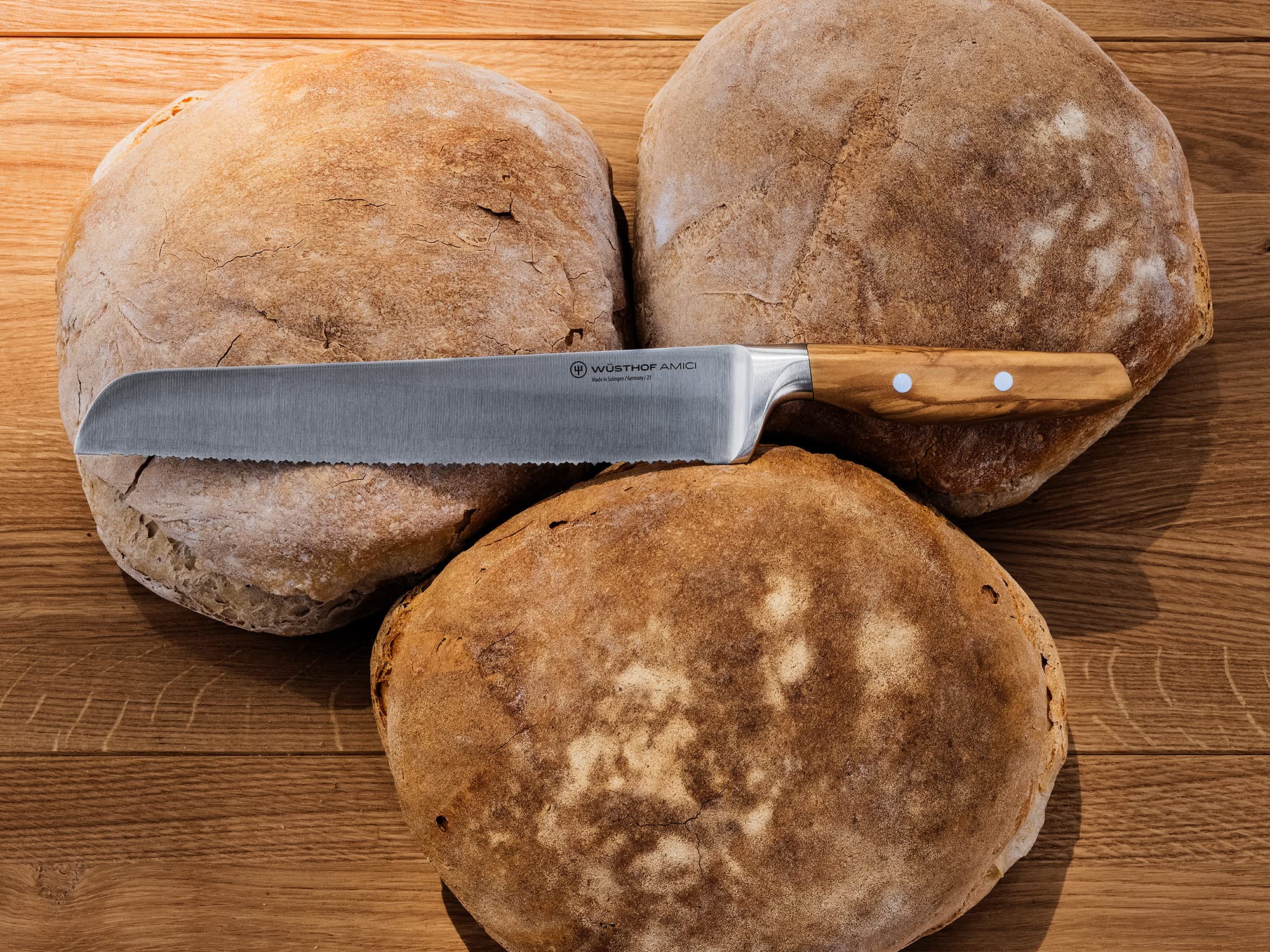 Wüsthof Amici Coltello Pane 23 cm manico ulivo