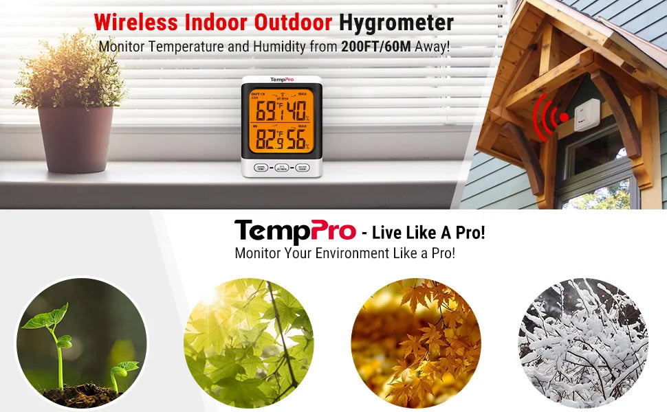 TempPro TempAir Plus TP62B termoigrometro esterno 500 ft