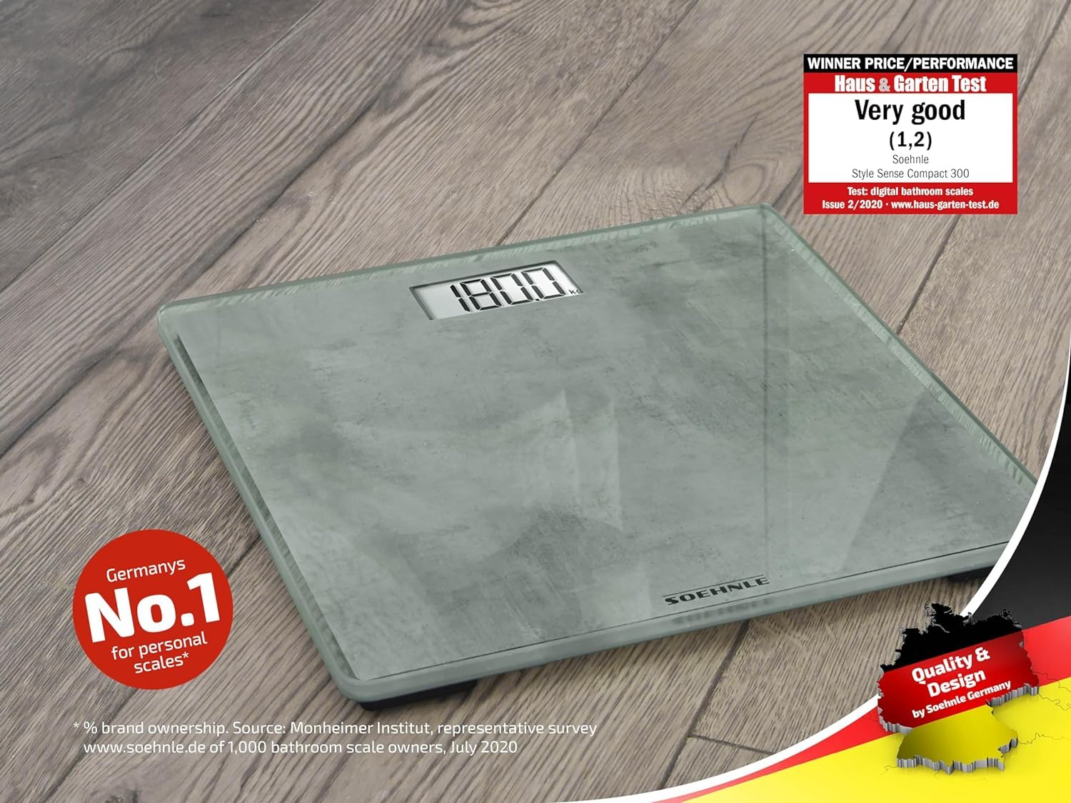 Soehnle Style Sense Compact 300 Bilancia Grigio Cemento