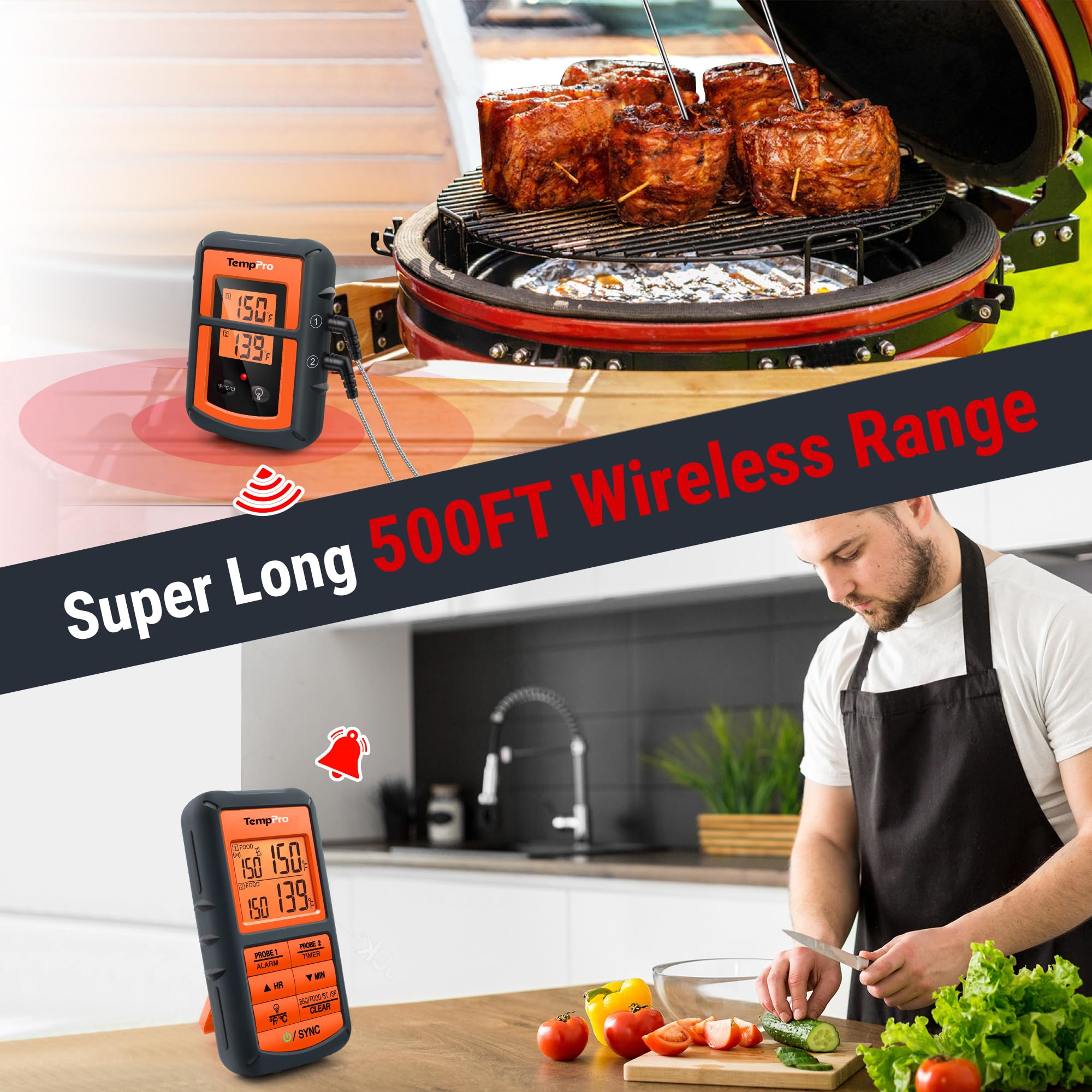 ThermoPro TP08 Termometro Carne Wireless Doppia Sonda