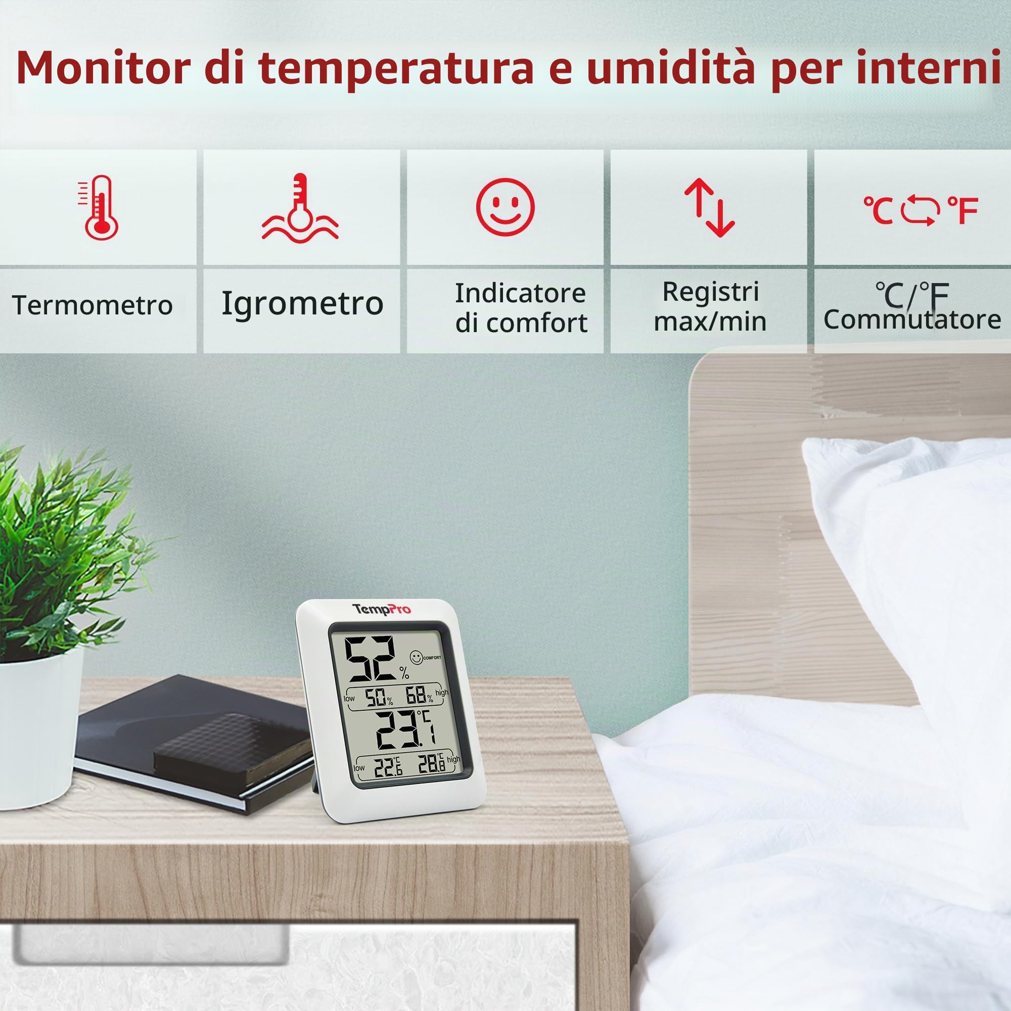 TempPro TP50 termoigrometro digitale Classico 1 pezzo ±1°C