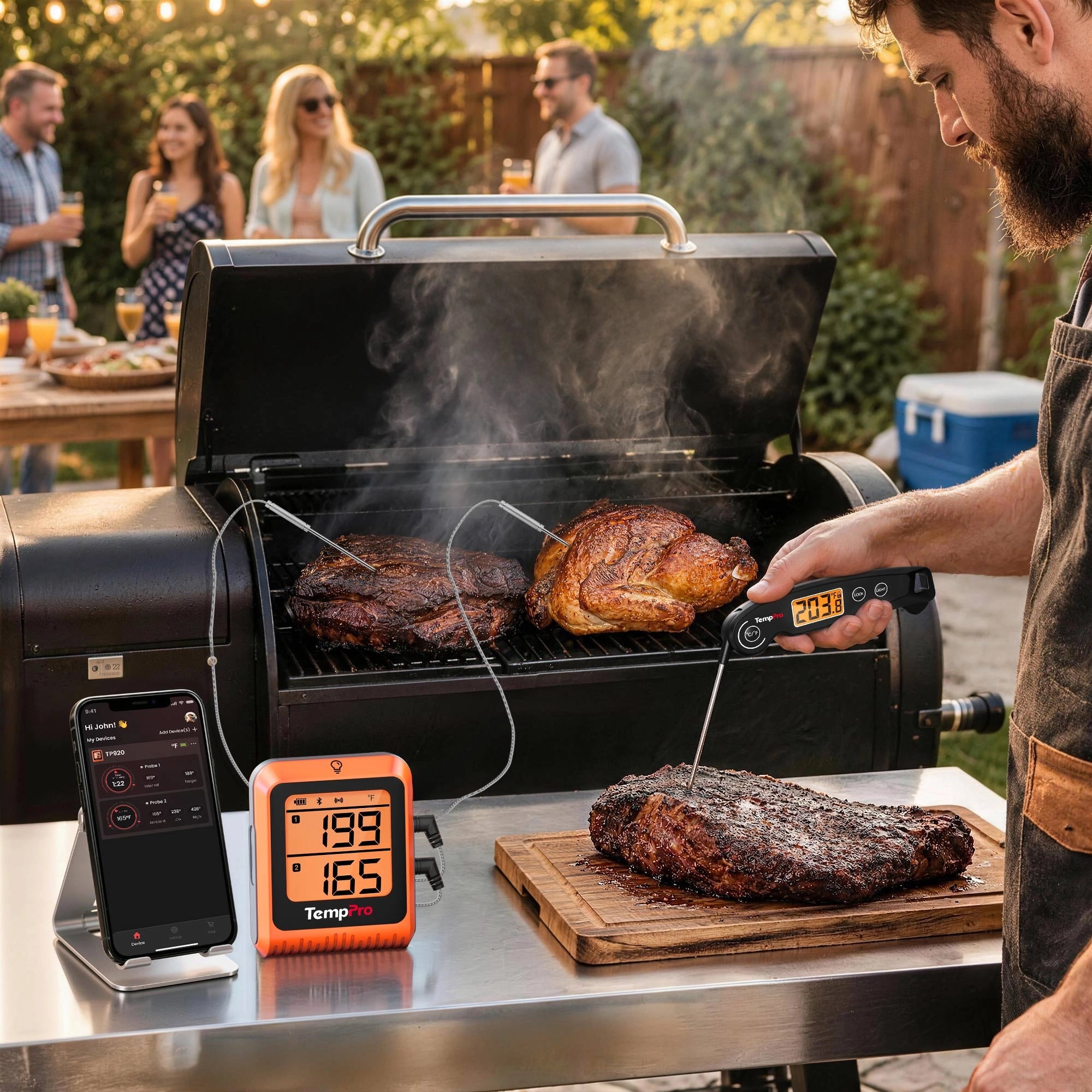 TempPro TP920 TP605 termometro carne bluetooth set 2 pezzi