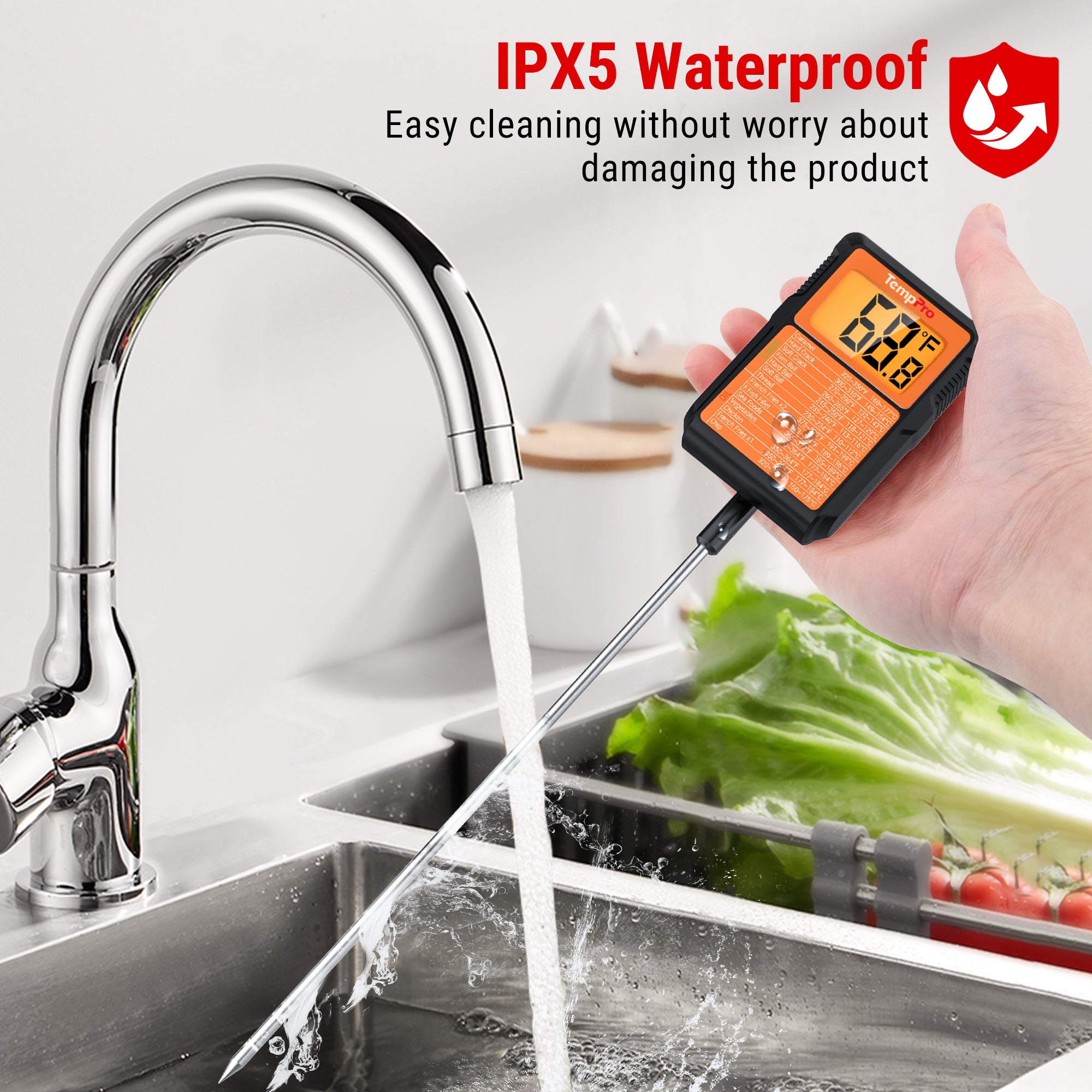 TempPro TP510W Termometro Cucina Digitale Sonda Lunga