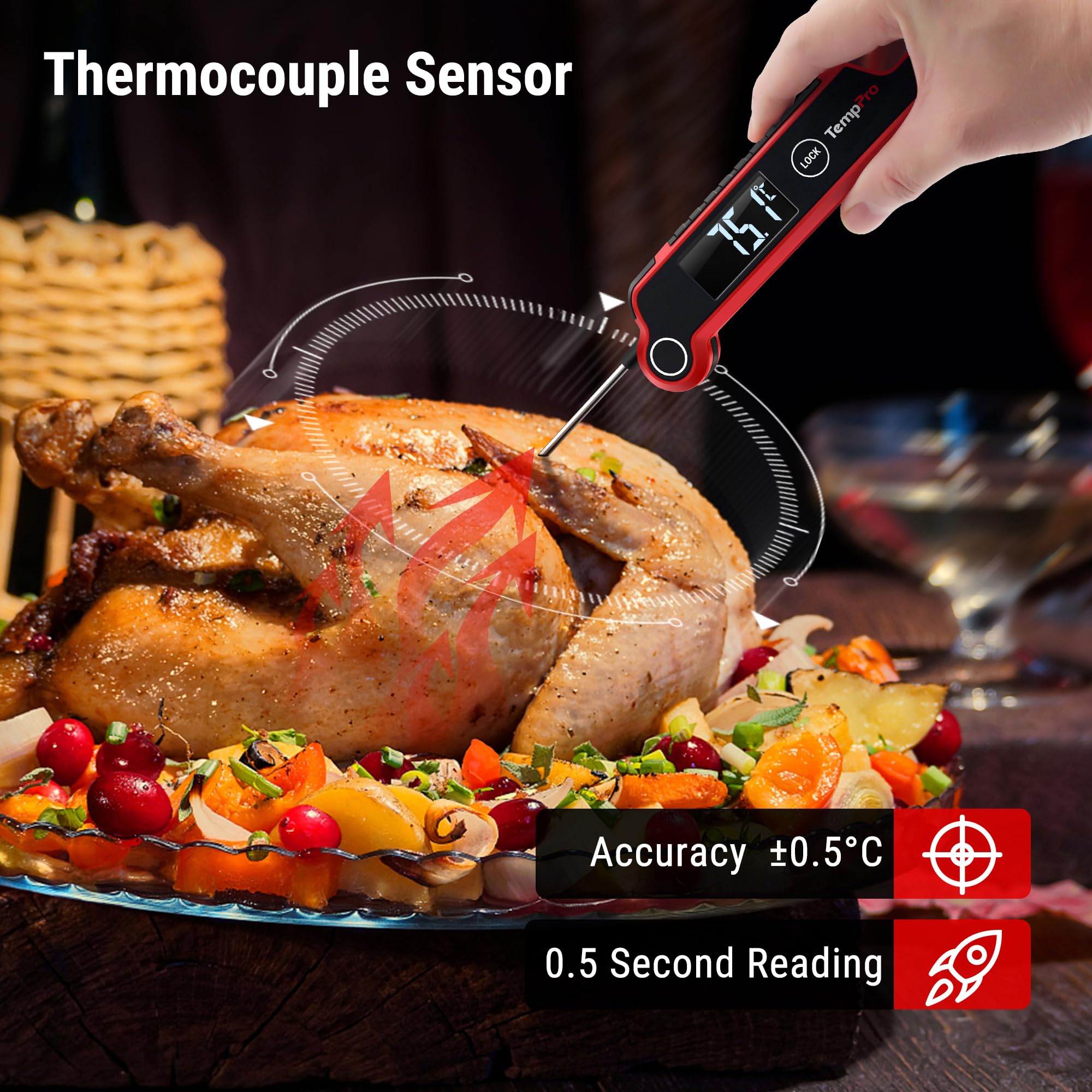 ThermoPro TP620 termometro carne istantaneo 1 secondo IP65