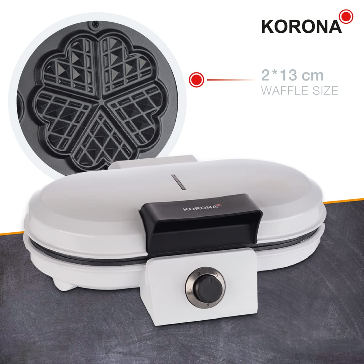 Korona 41020 Piastra Waffle Doppia 1200W 5 Livelli