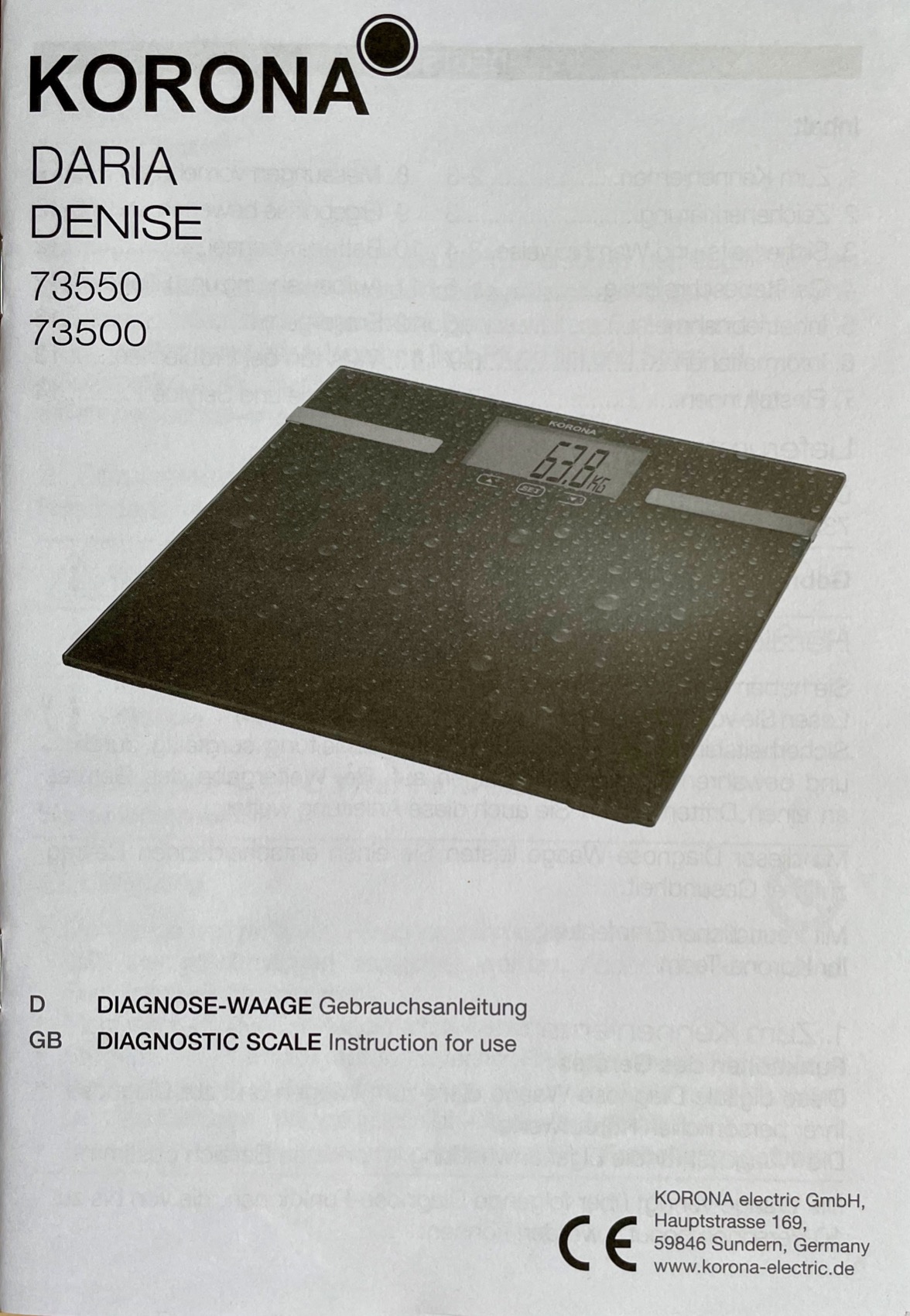 Korona Denise 73500 bilancia diagnostica 180 kg