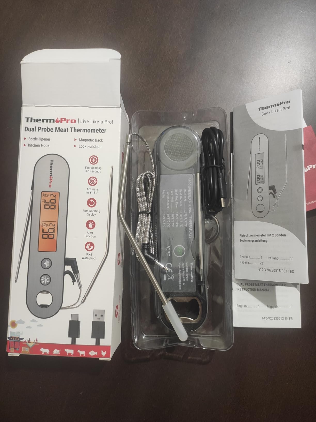 ThermoPro TP610 termometro cucina istantaneo ricaricabile