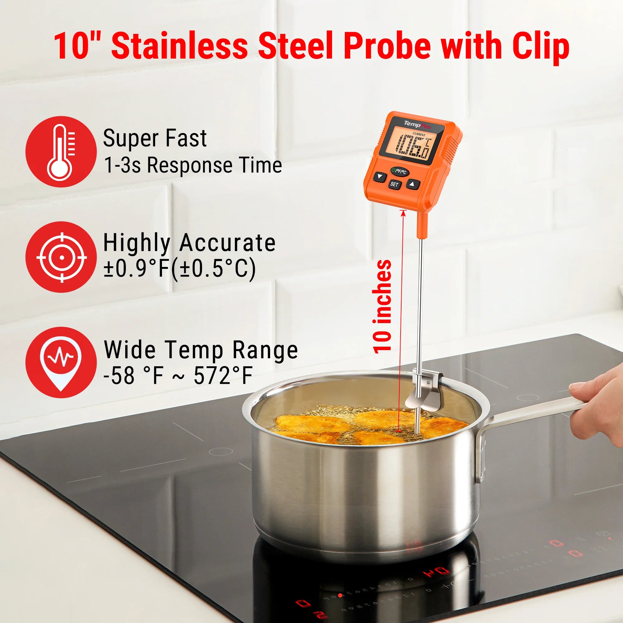 TempPro TempDip ELITE TP511 termometro cucina digitale 20 cm