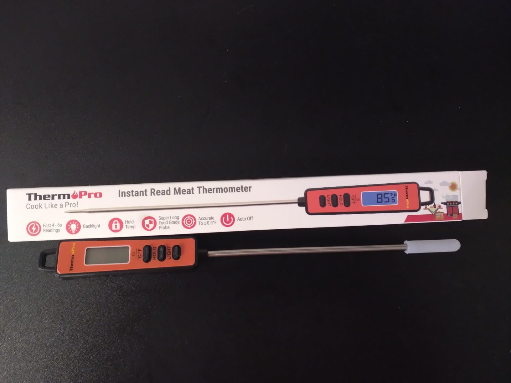 TempPro TP01 Termometro Carne Digitale Bianco Sonda Lunga