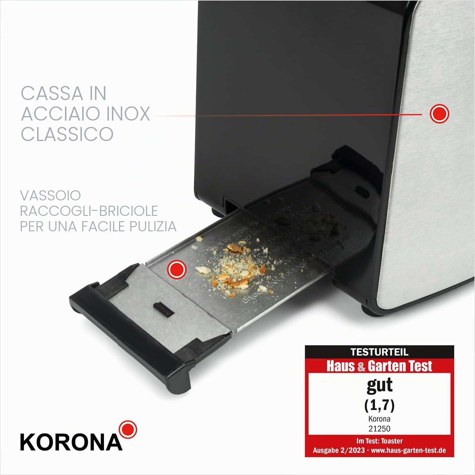 Korona 21250 Tostapane doppia fessura XXL 850W