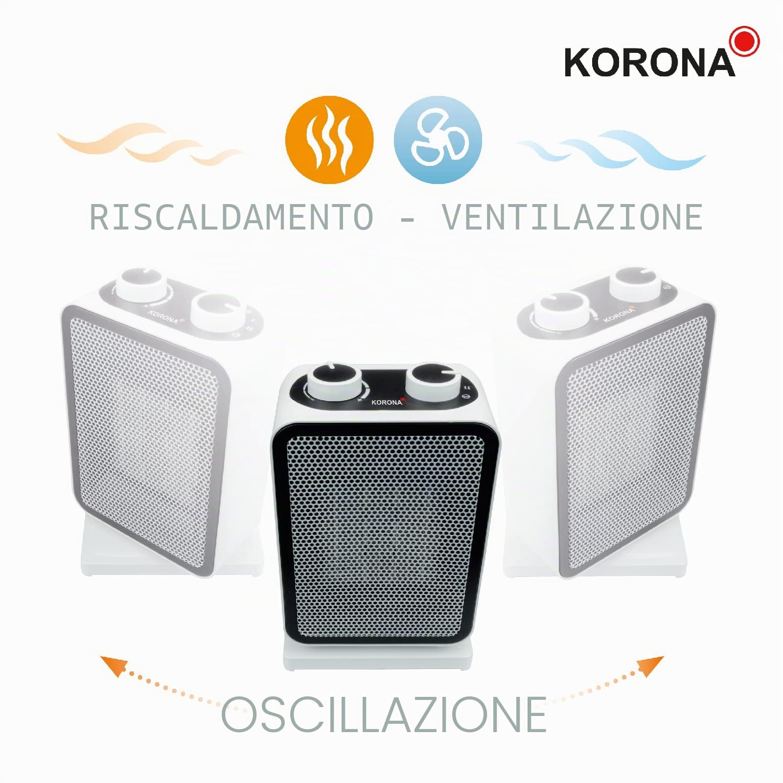 Korona 60001 mini termoventilatore ceramico 1500W oscillante