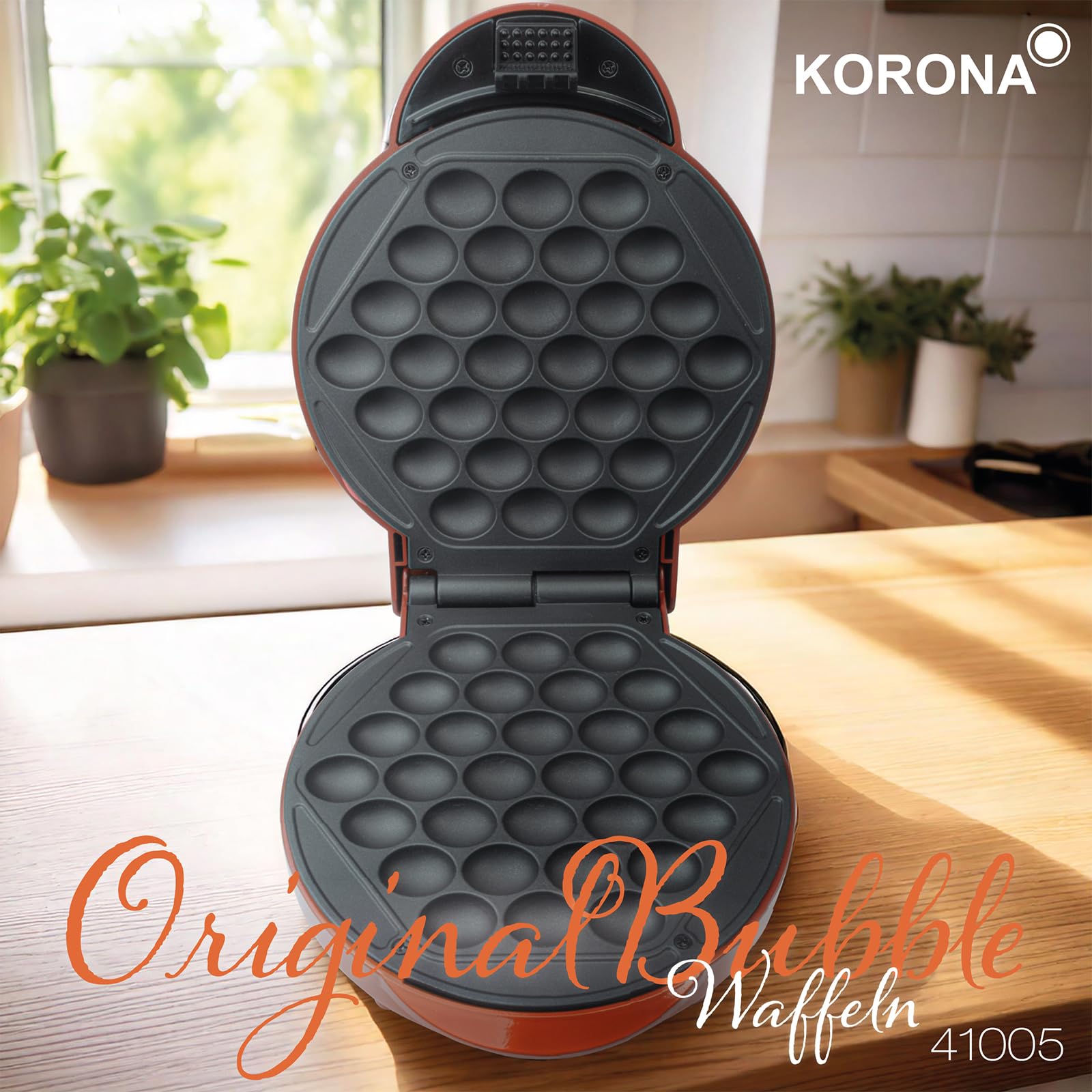 Korona 41005 Piastra Waffle Bubble Rossa 1000W