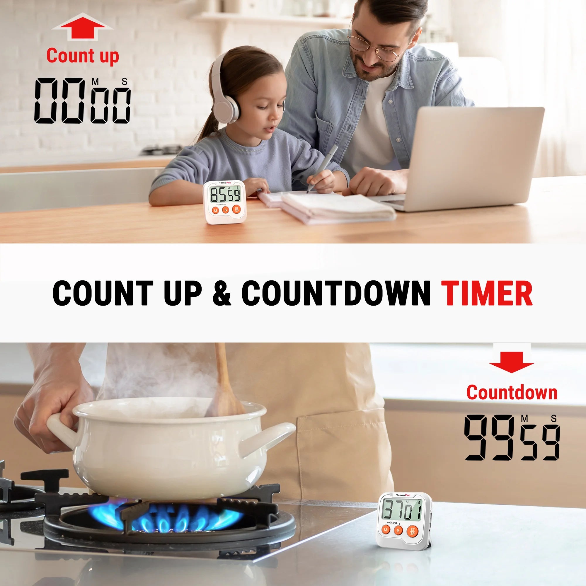 Temppro TM03 timer cucina digitale 1 pezzo magnetico