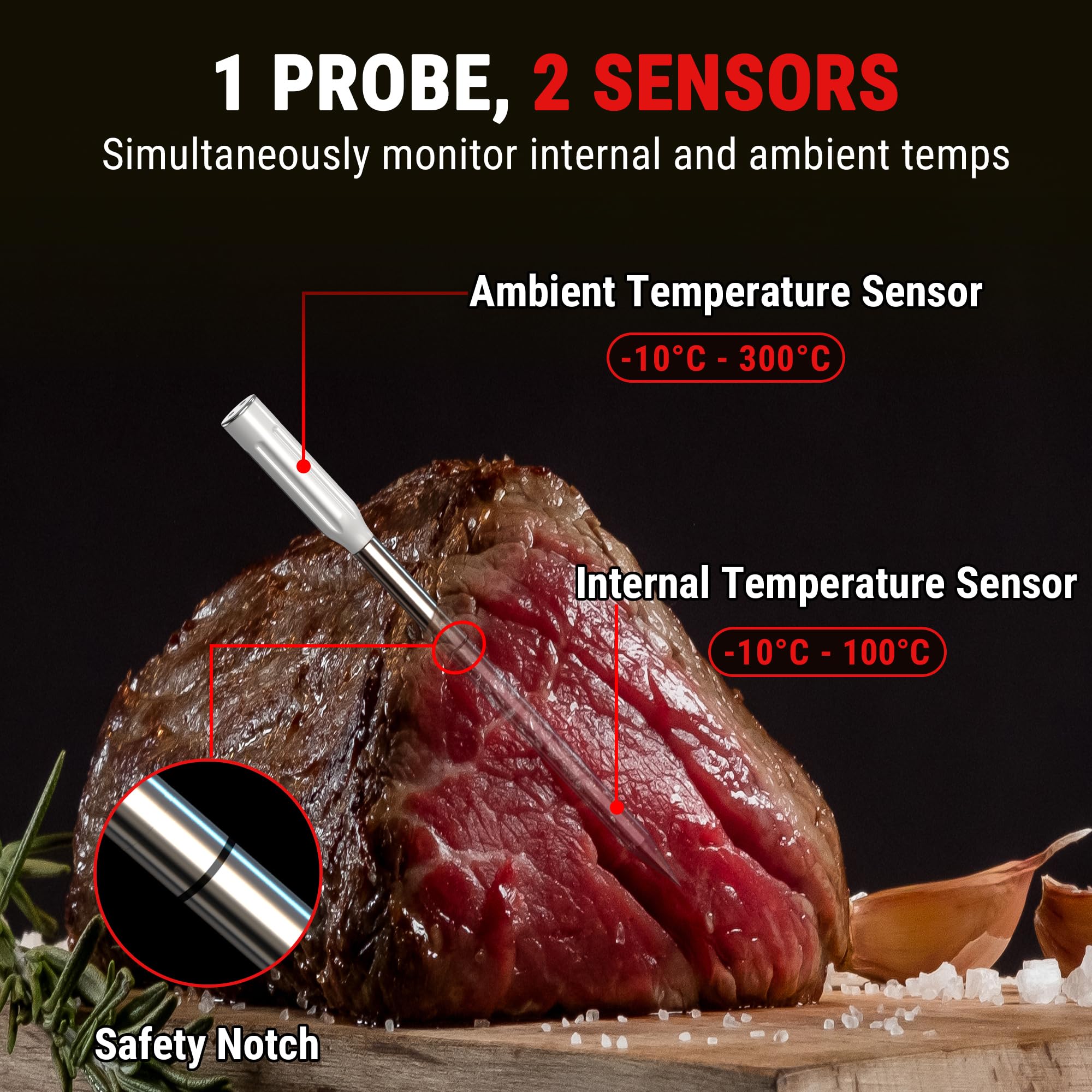 TempPro TempSpike TP961 Termometro Carne Wireless Nero BT