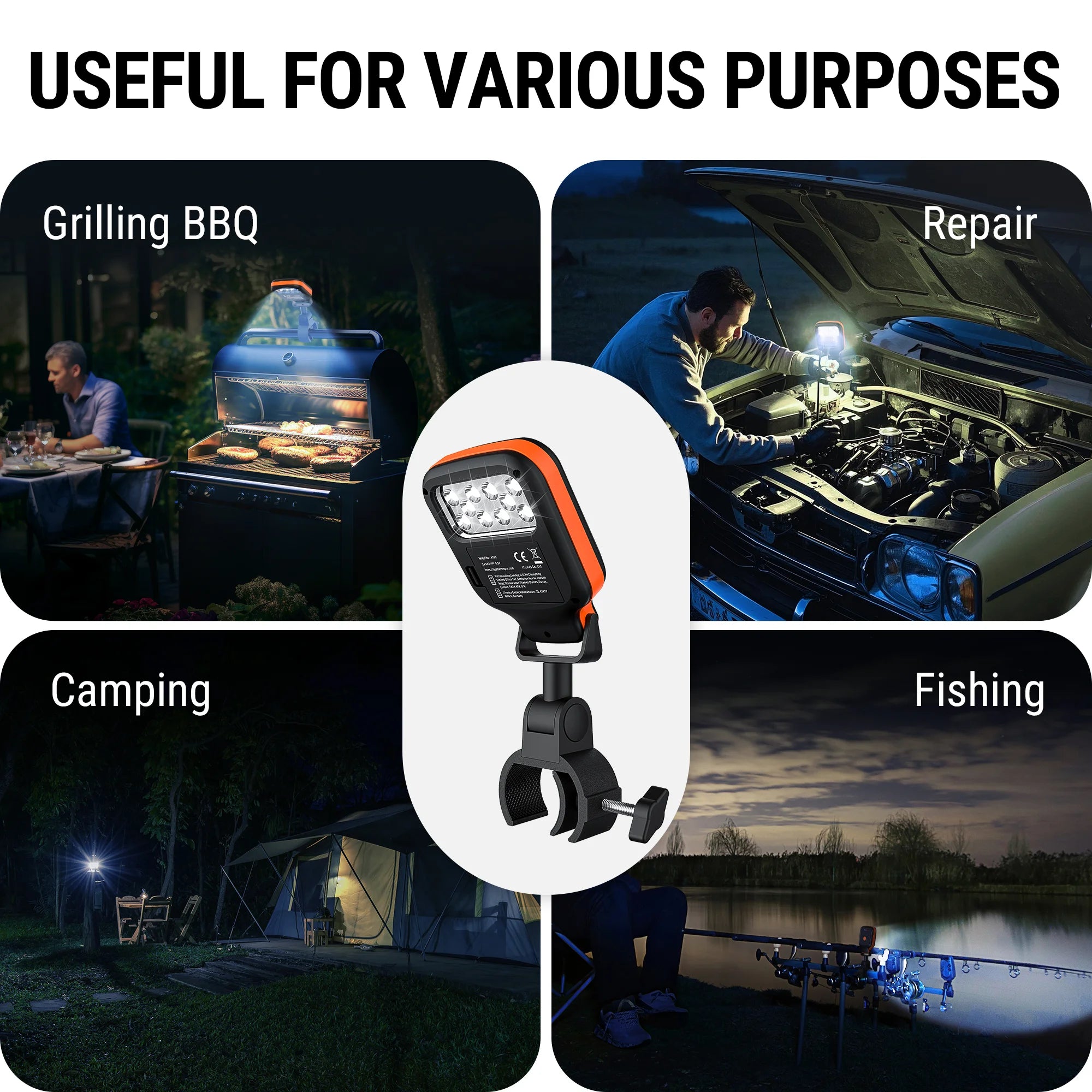 TempPro A100 Luce Barbecue LED 10 Luci Orientabile
