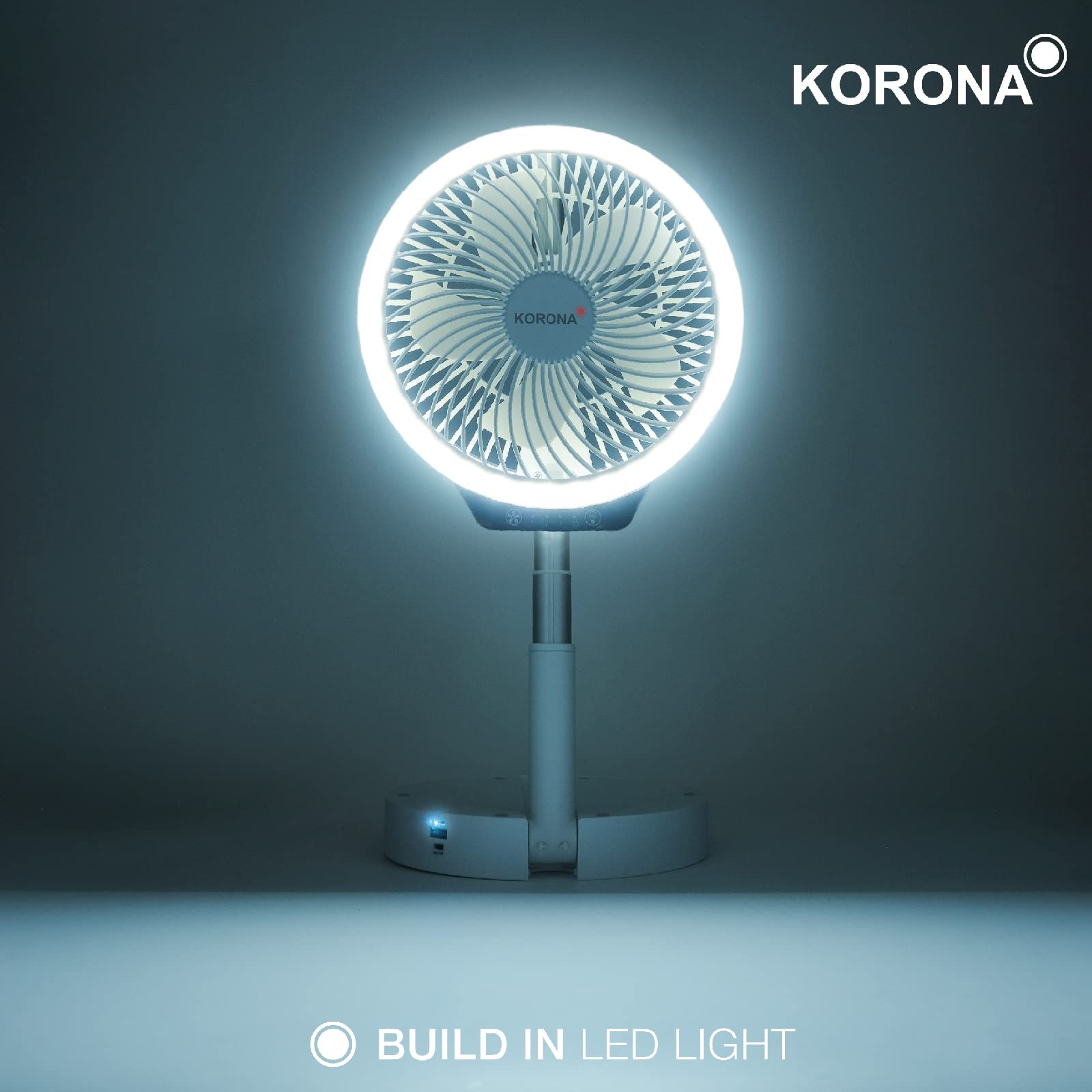 Korona 81010 Ventilatore Pieghevole a Batteria LED USB