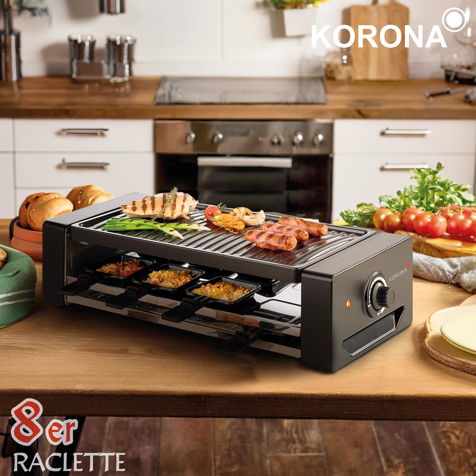 Korona 45070 Raclette 8 Persone 1300W antiaderente