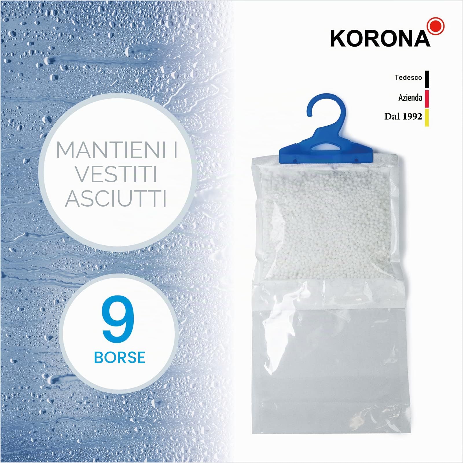 Korona 82152 sacchetti deumidificatori armadio 9 pezzi