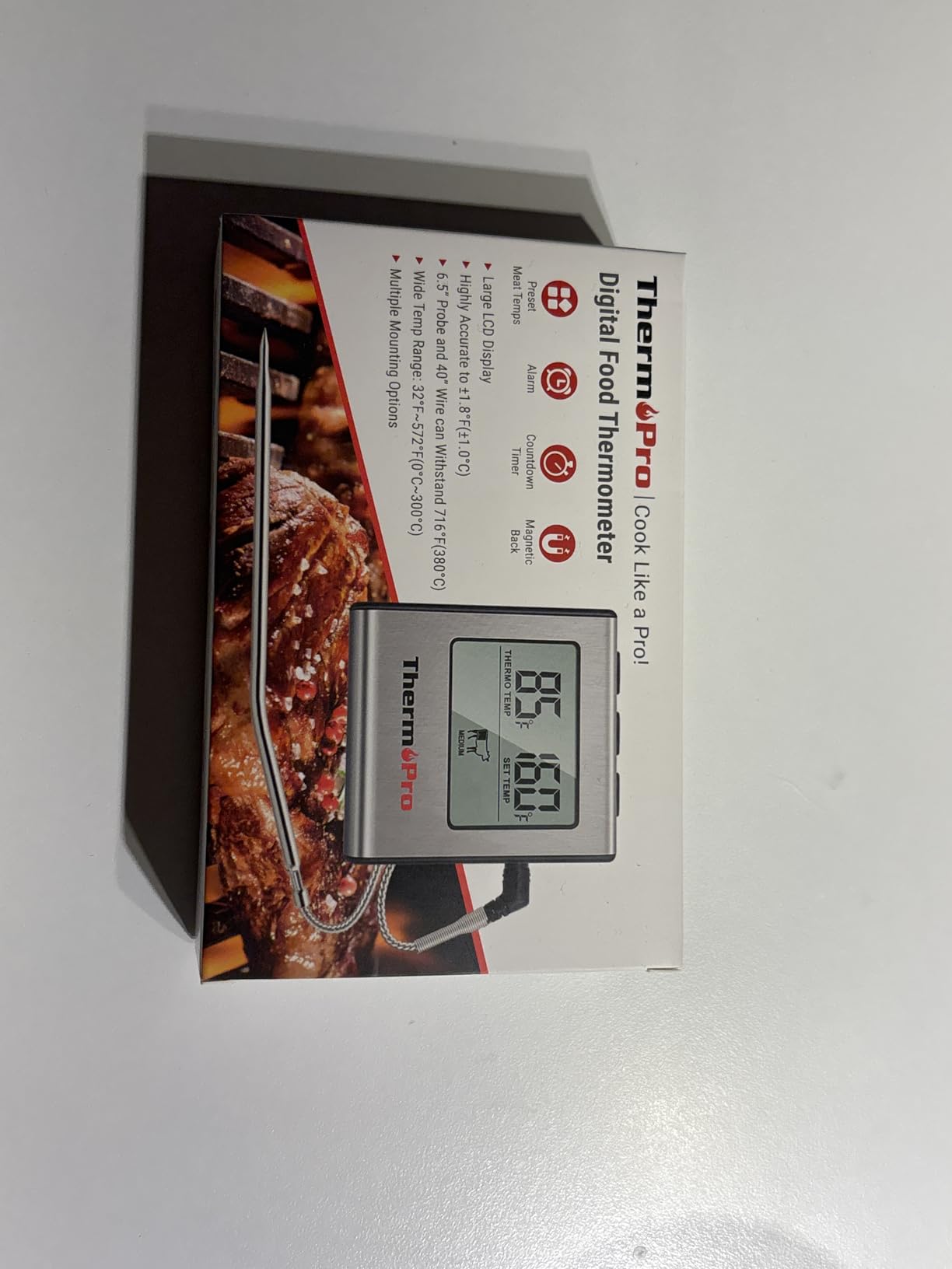 ThermoPro TP16B Termometro Carne Forno Nero 1 Sonda