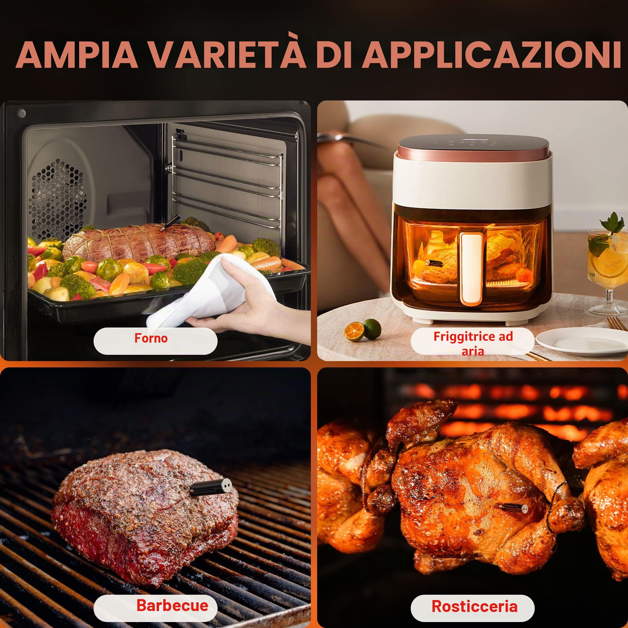 TempPro TempSpike TP961 Termometro Carne Wireless Nero BT