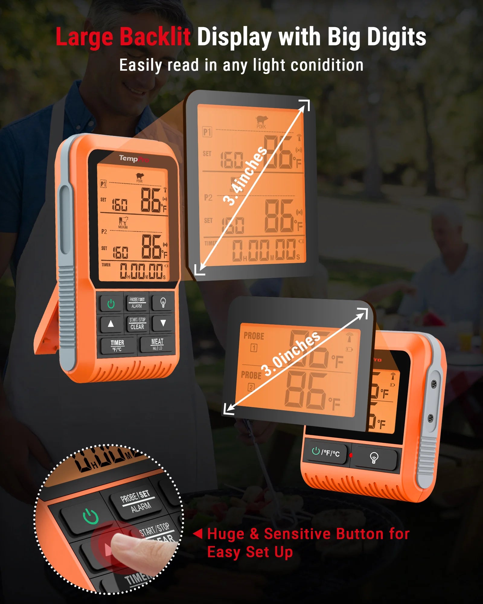 TempPro TempSync Plus TP826 termometro wireless doppia sonda