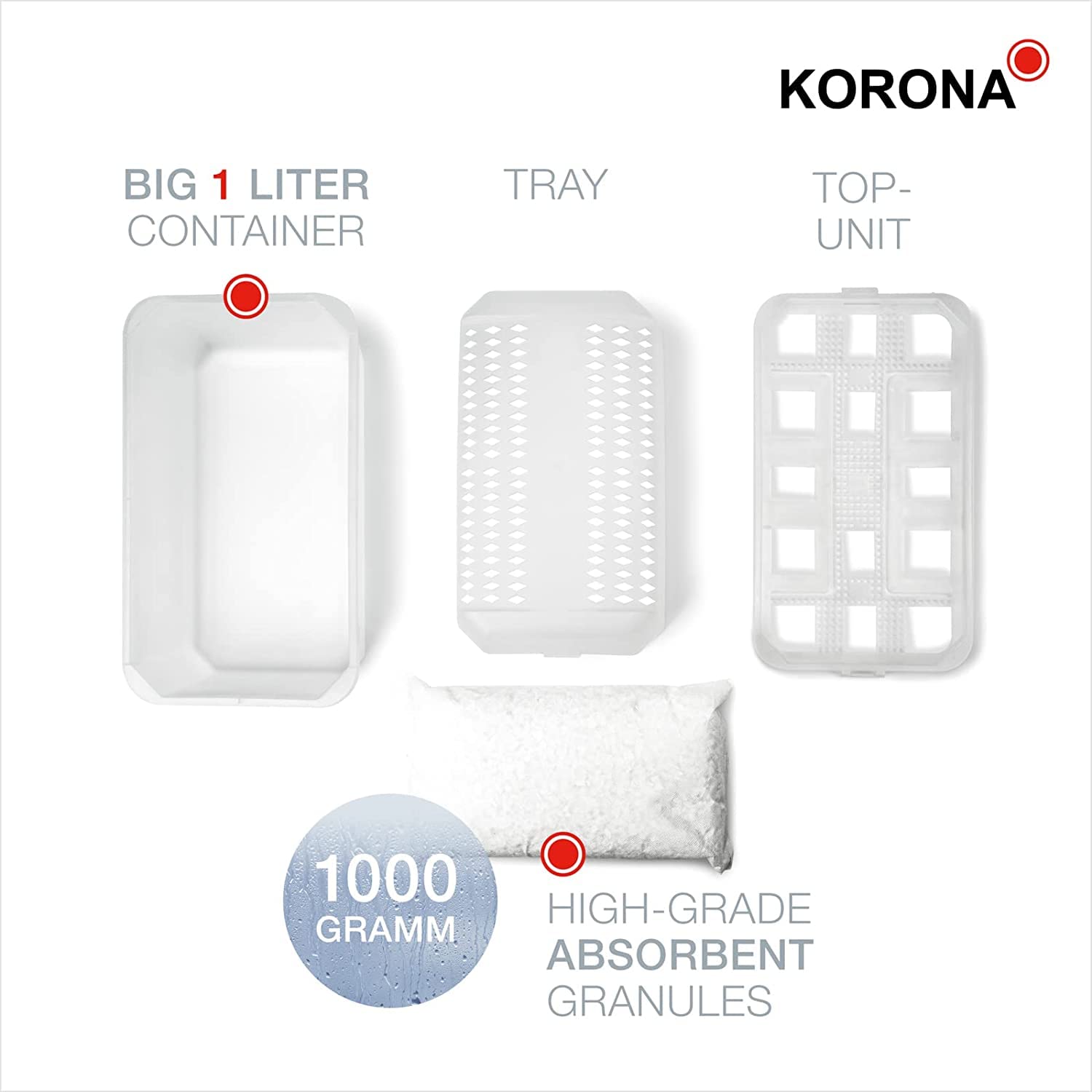 Korona 82160 deumidificatore casa 2 pezzi granuli 1 kg