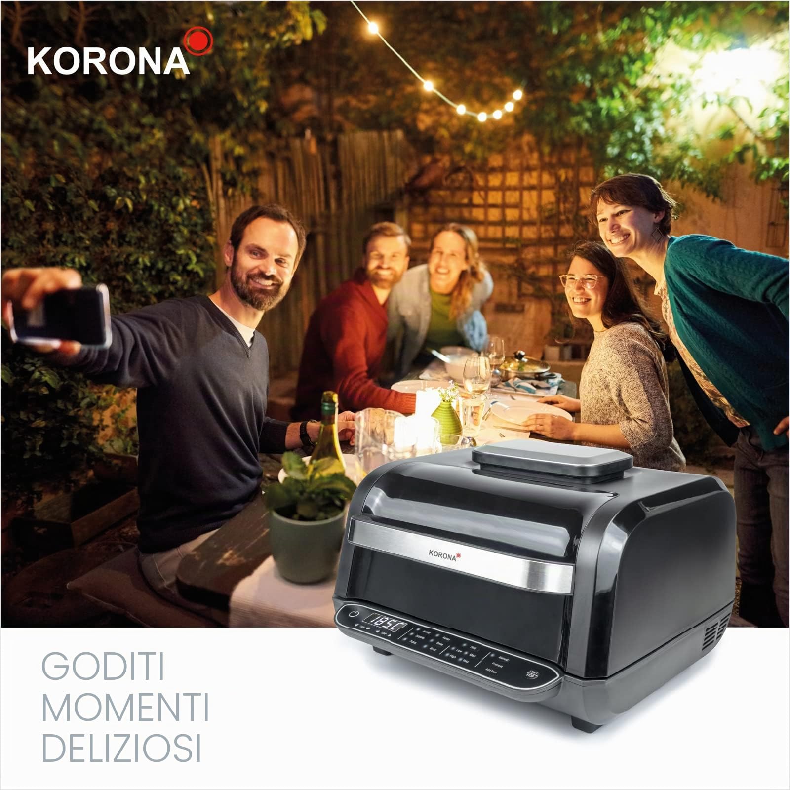 Korona 46160 Griglia Friggitrice ad Aria 6 L 8 in 1