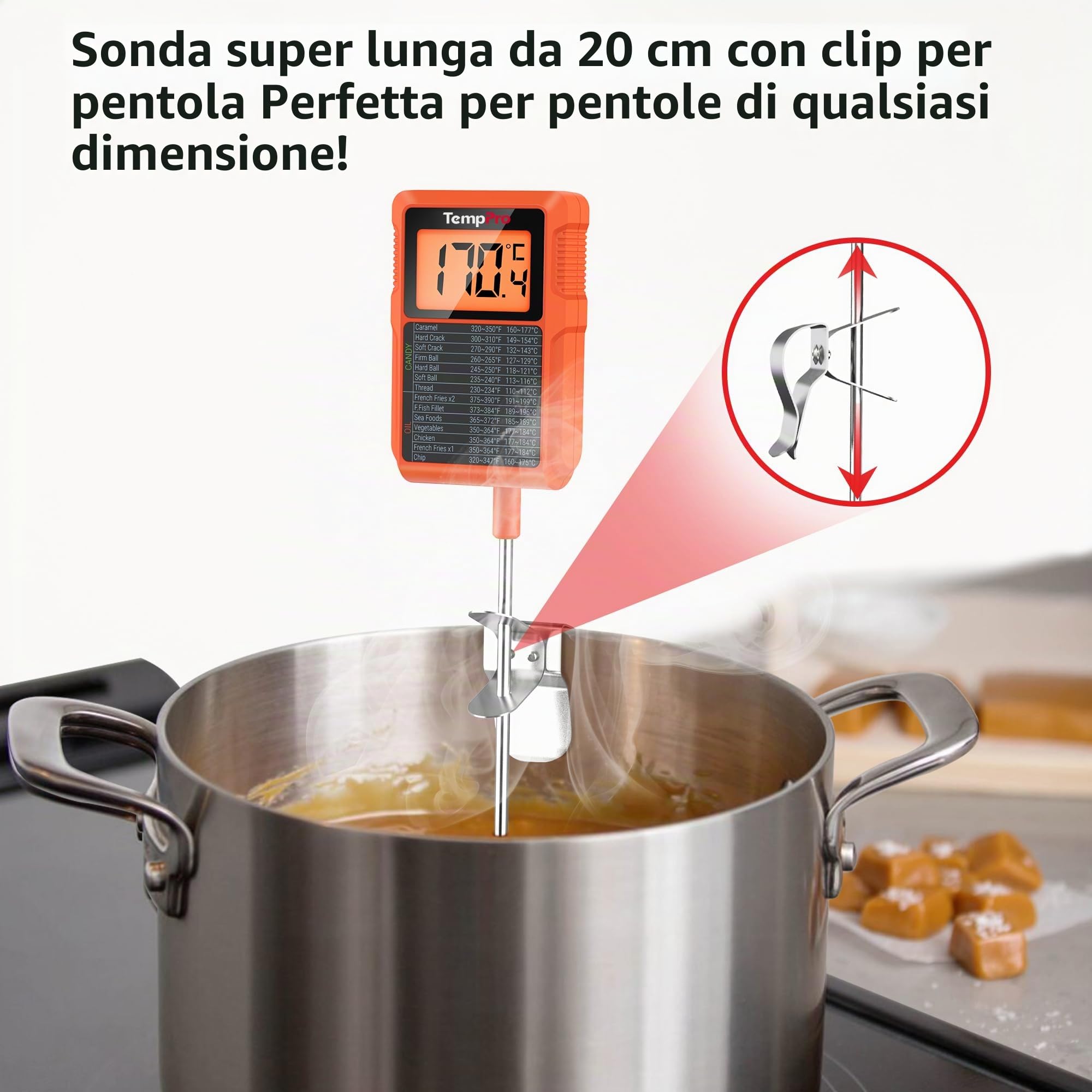 ThermoPro TP510 Termometro Cucina Sonda 20 cm Impermeabile