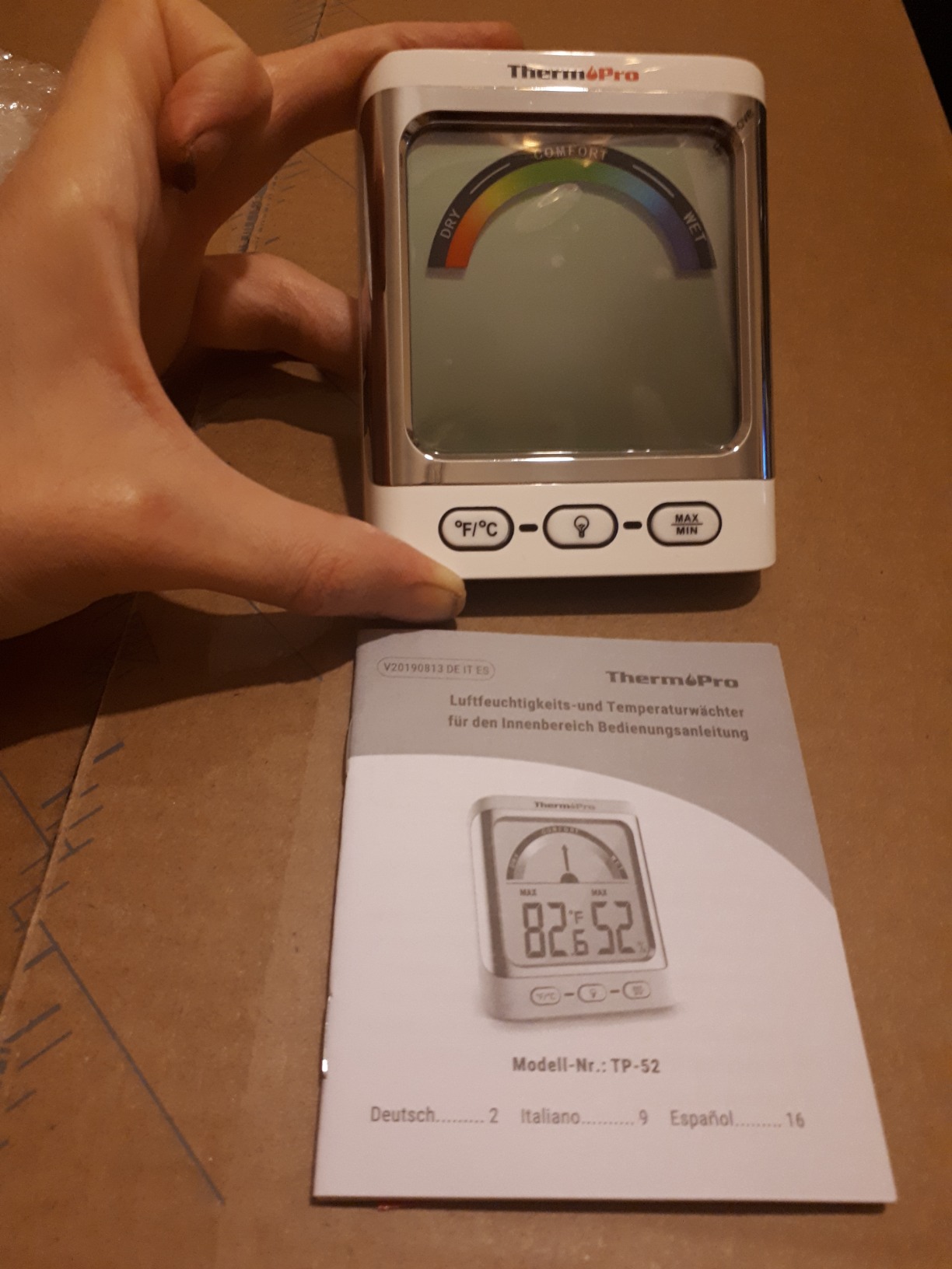 ThermoPro TP152 Termoigrometro Interno Orologio