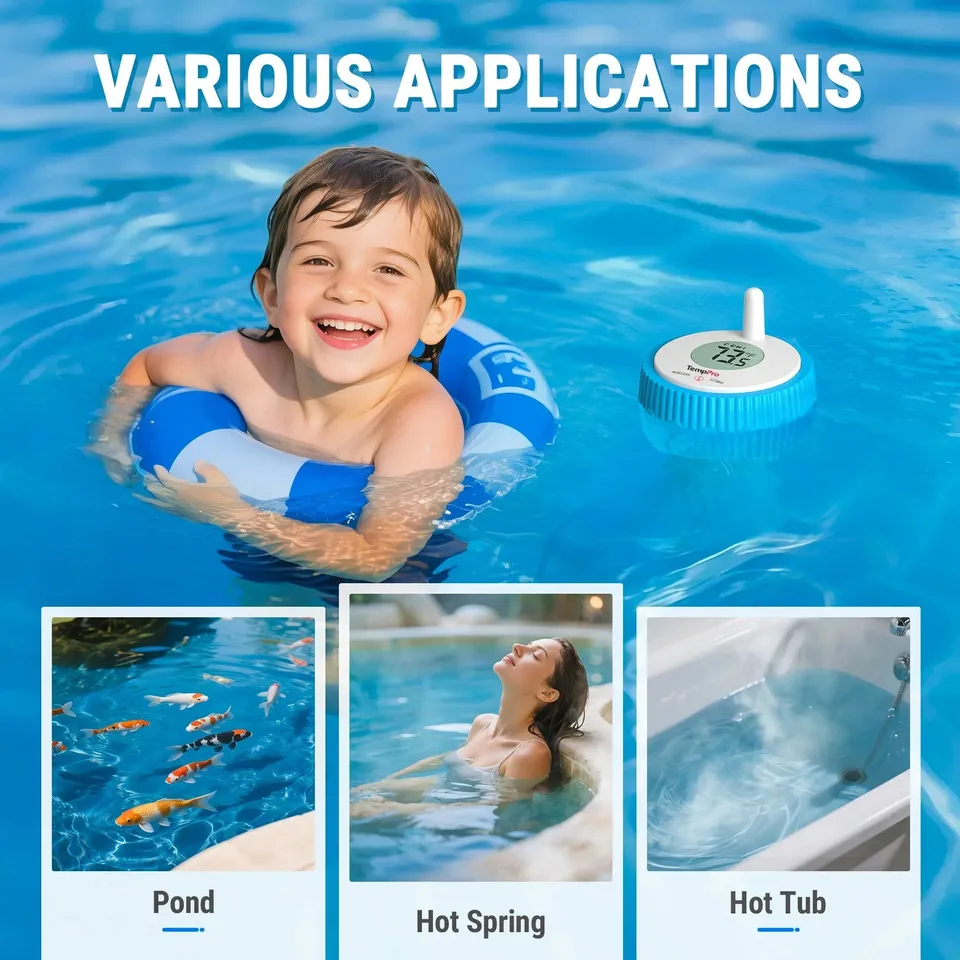 TempPro TP211B Termometro Piscina Wireless 2 Pezzi 150 m