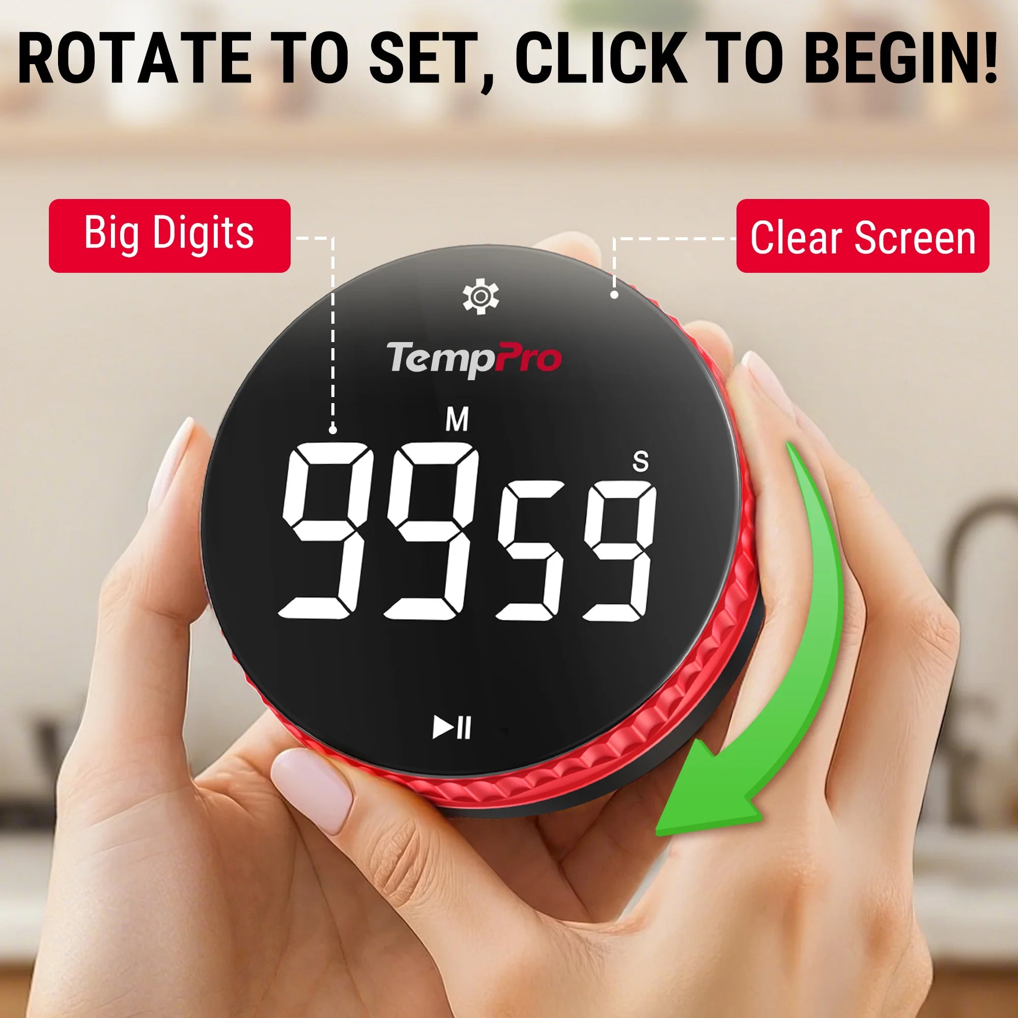 TempPro TM04 timer cucina digitale LED 99 ore con magnete