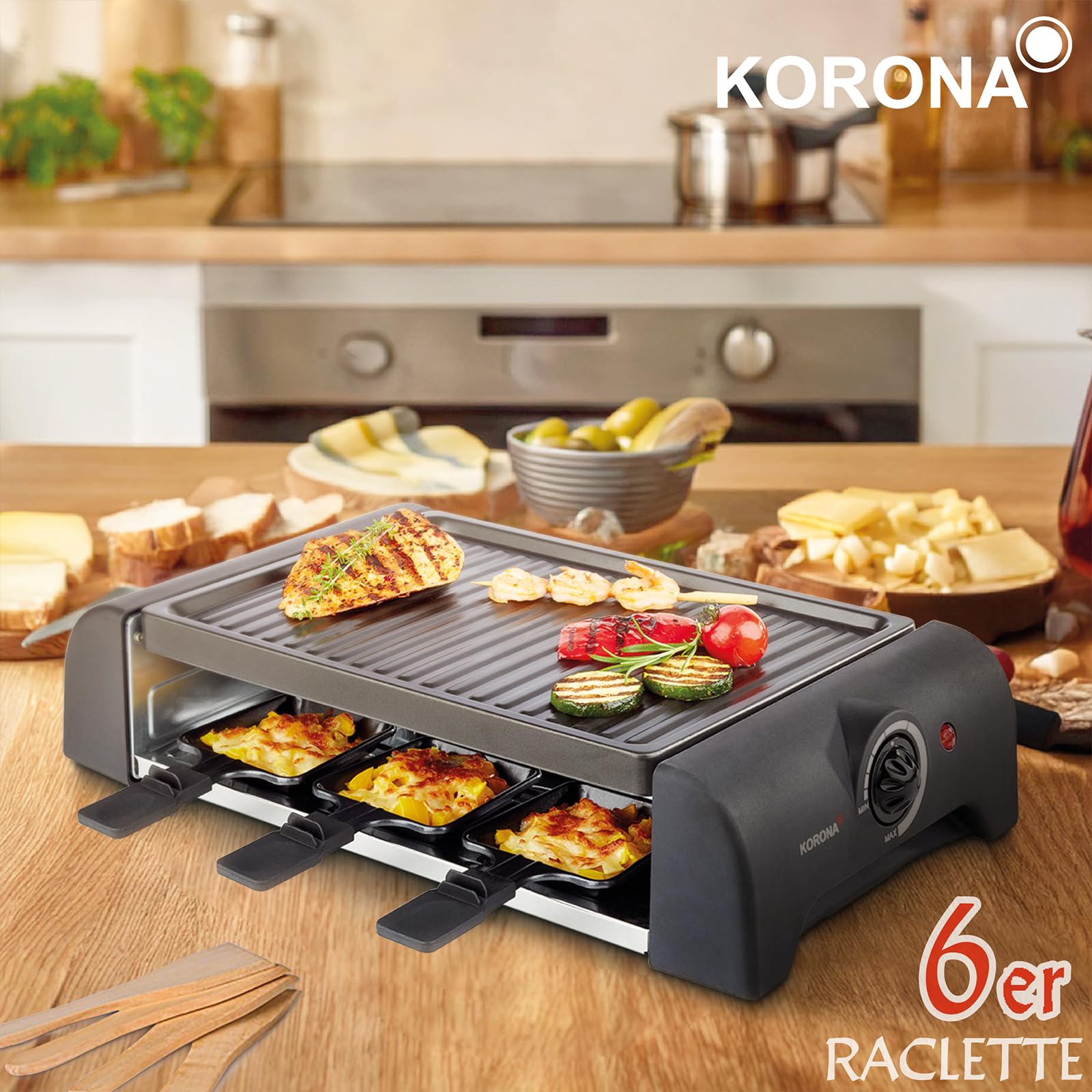 Korona 45065 raclette 6 persone 1000 W antiaderente