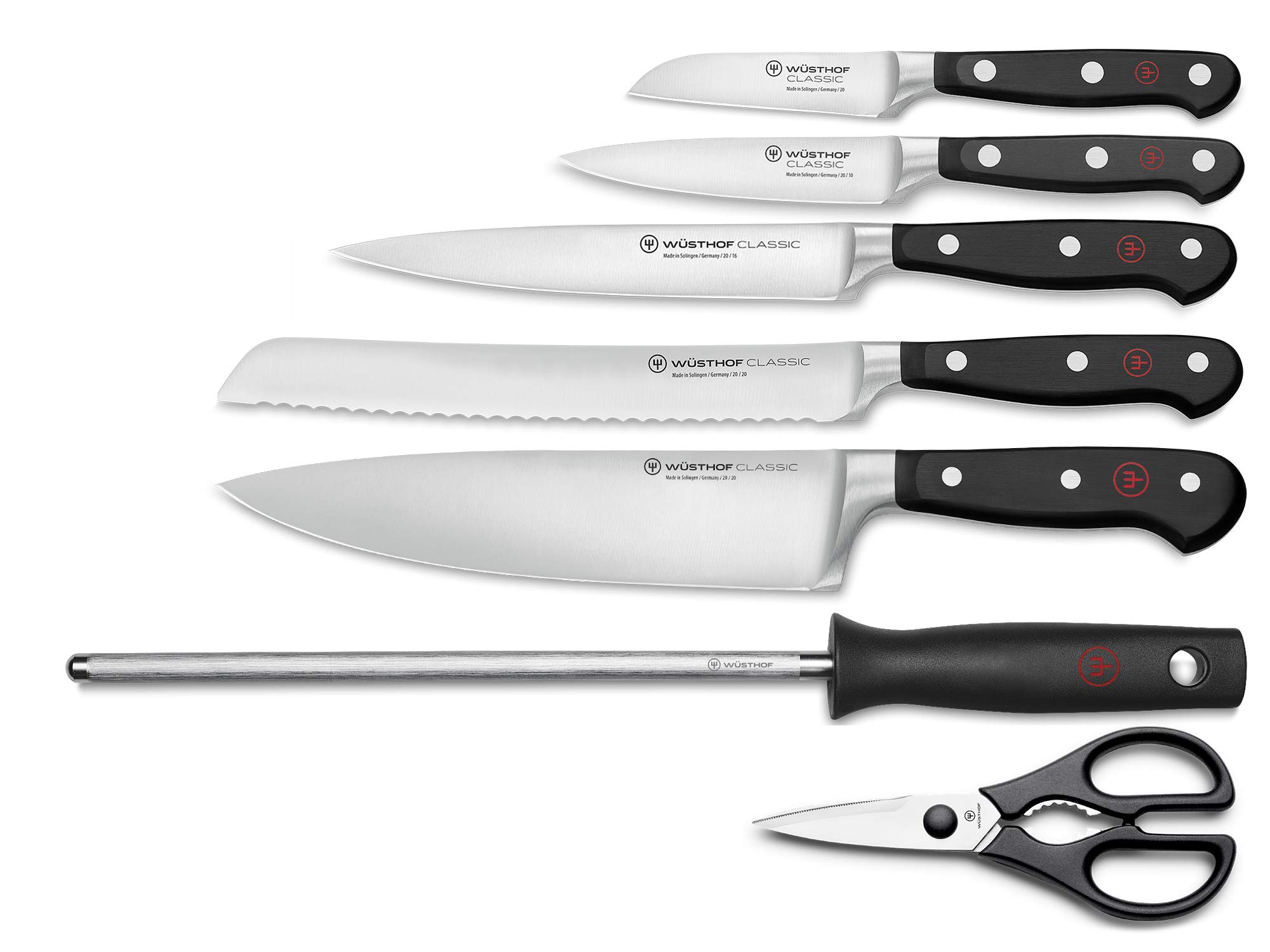 Wüsthof Classic Blocco Coltelli 7 Pezzi Frassino Nero