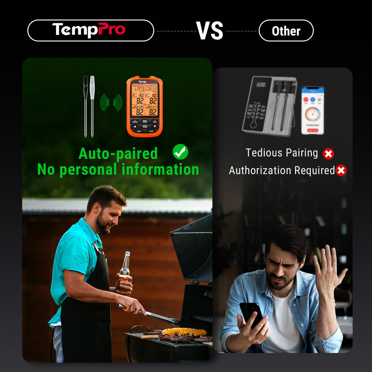 TempPro TempSpike XR TP863B termometro carne 2 sonde 2000 ft