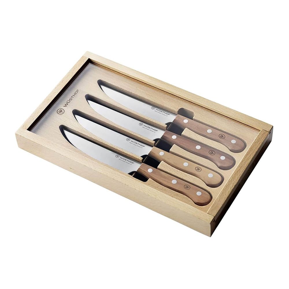 Wüsthof Set 4 Coltelli Bistecca 12cm Legno Faggio