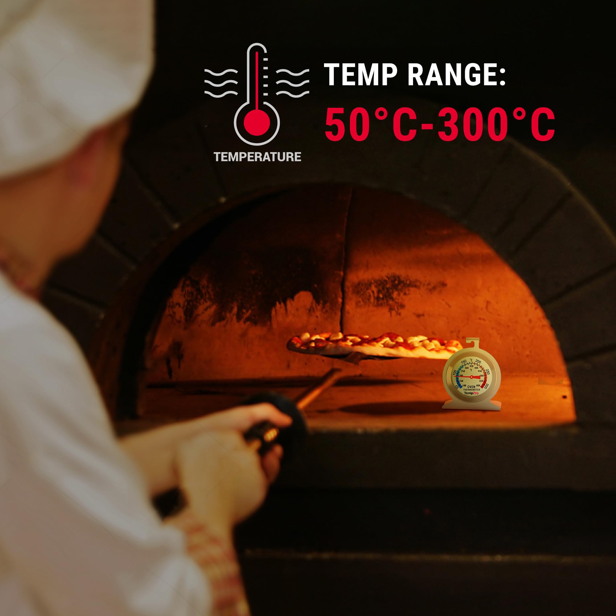 TempPro AOT200 Termometro Forno Inox 50-300°C 1 Pezzo