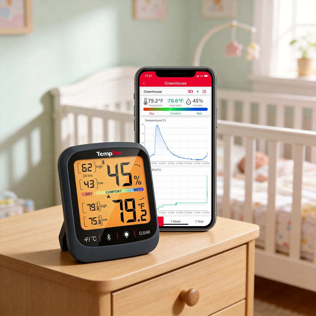 TempPro TP359W Termoigrometro Bluetooth Nero 80 m