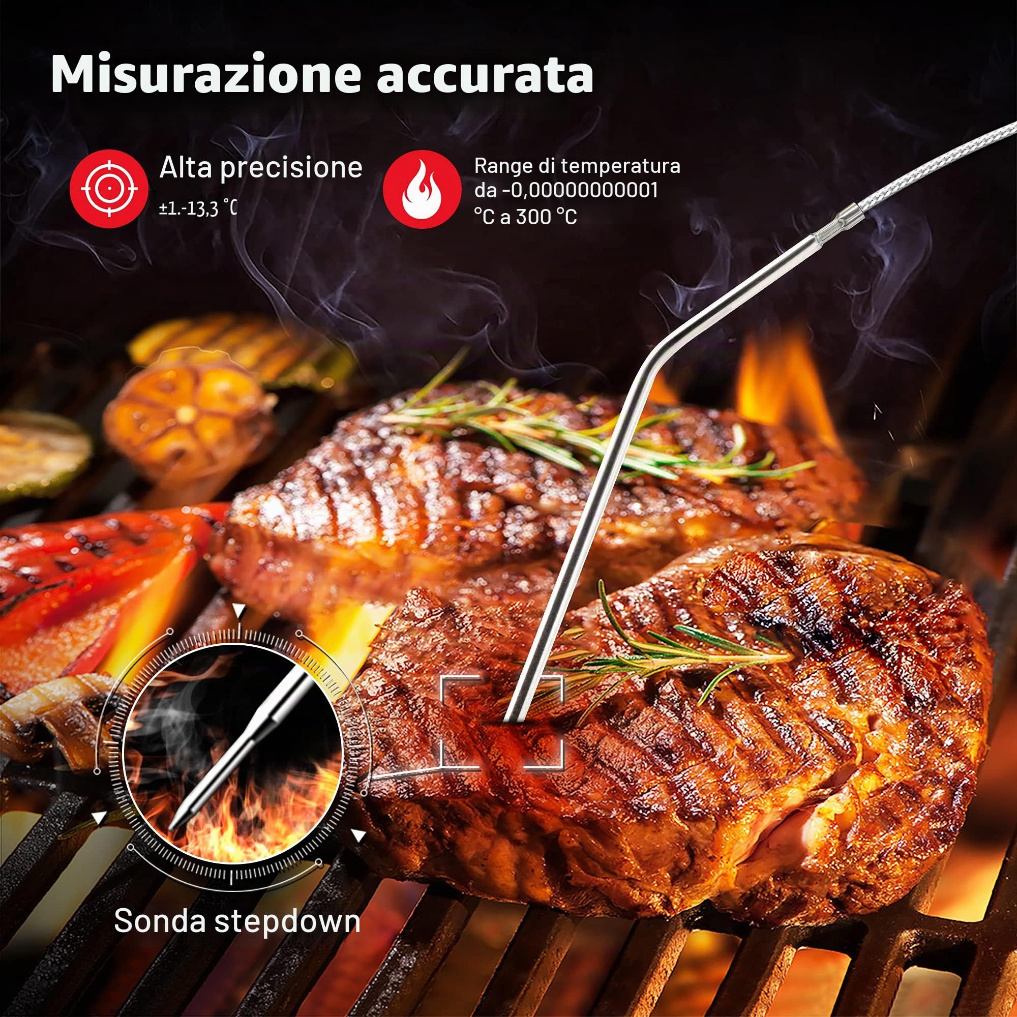 ThermoPro Termometro Carne Wireless 100 Metri LCD