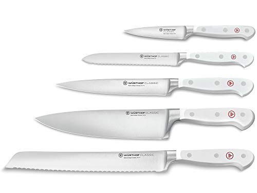 Wüsthof Classic White blocco 5 coltelli con pane 23 cm