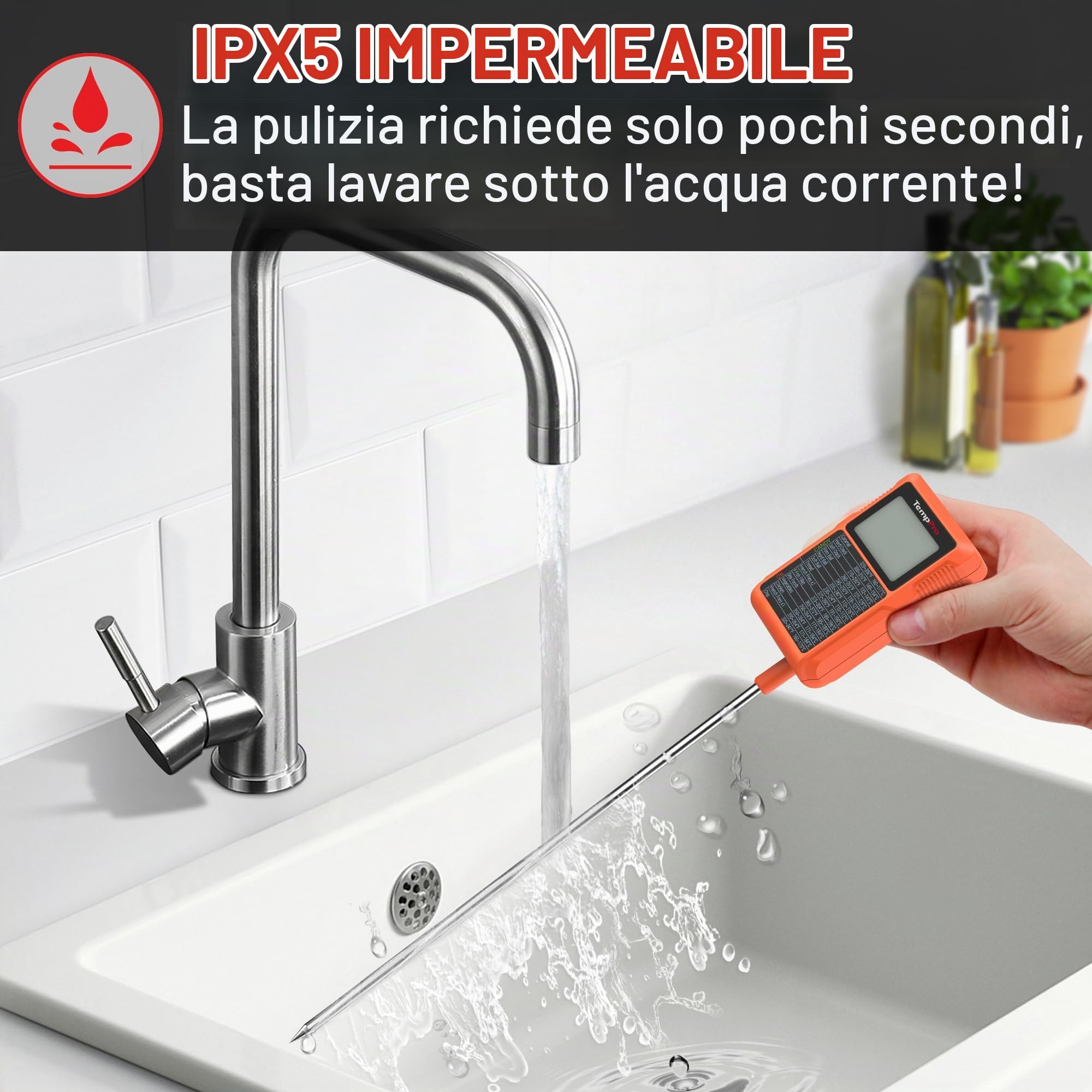 ThermoPro TP510 Termometro Cucina Sonda 20 cm Impermeabile