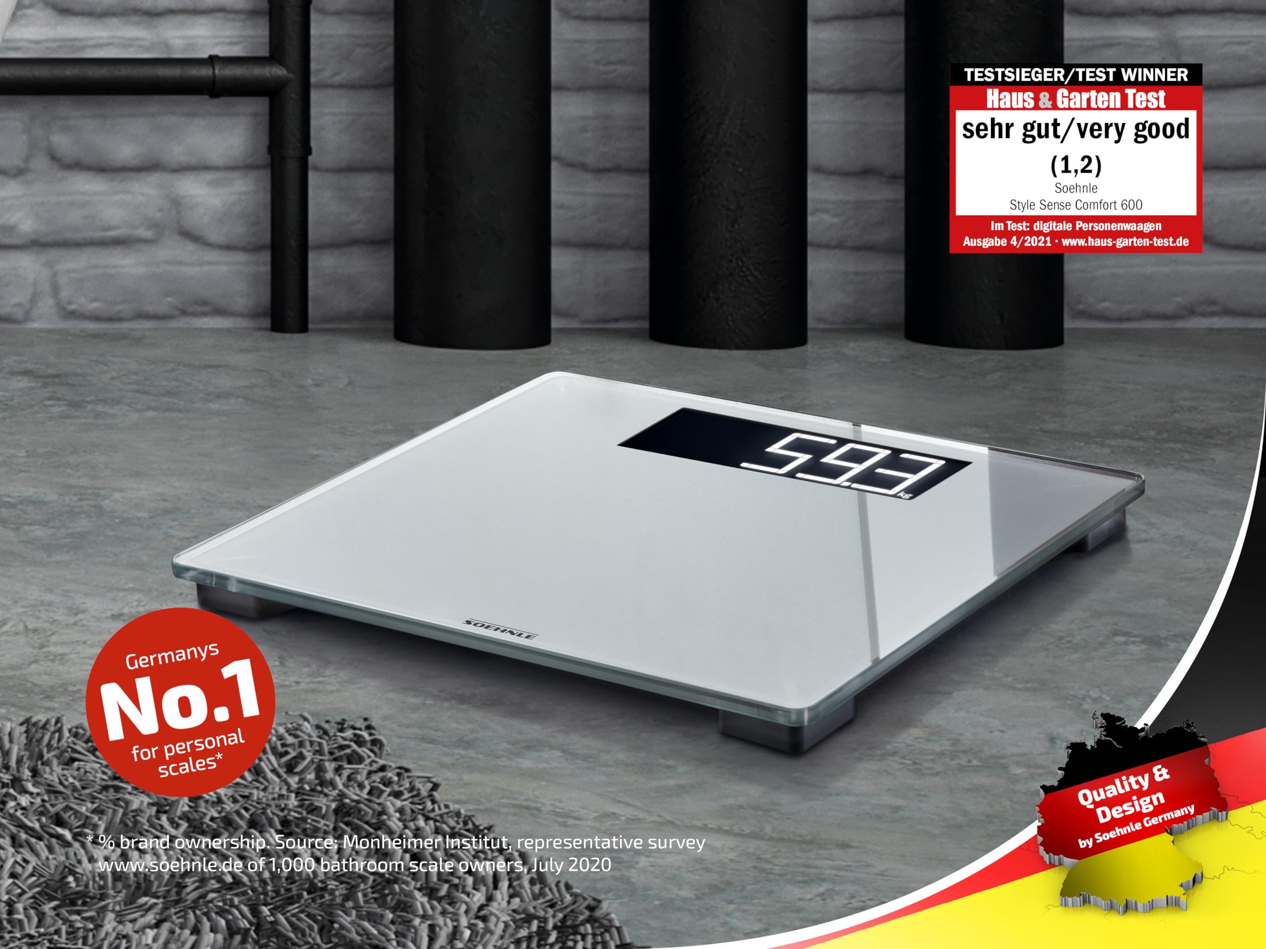 Soehnle Style Sense Comfort 600 bilancia pesapersone argento 200 kg