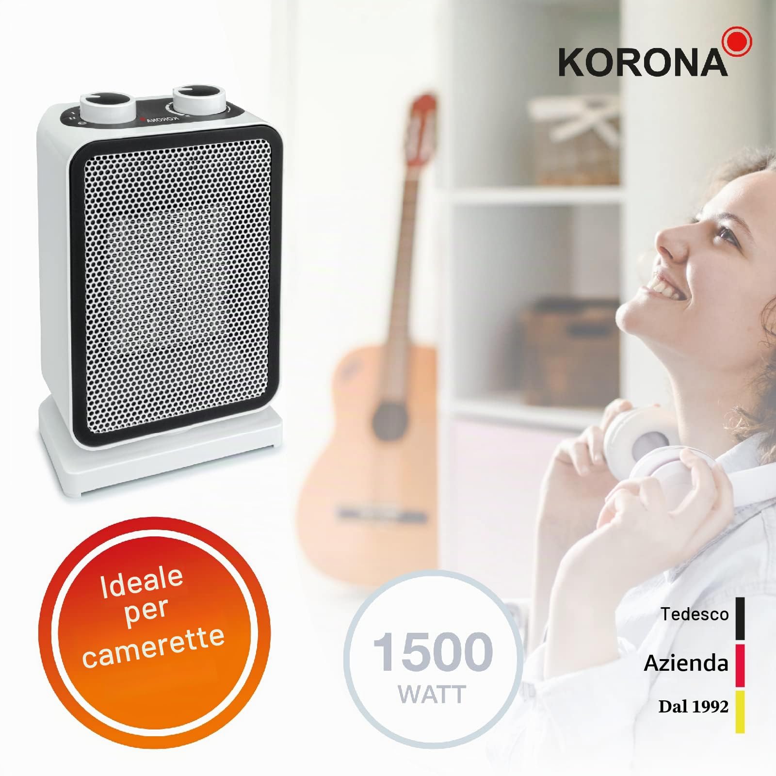 Korona 60001 mini termoventilatore ceramico 1500W oscillante