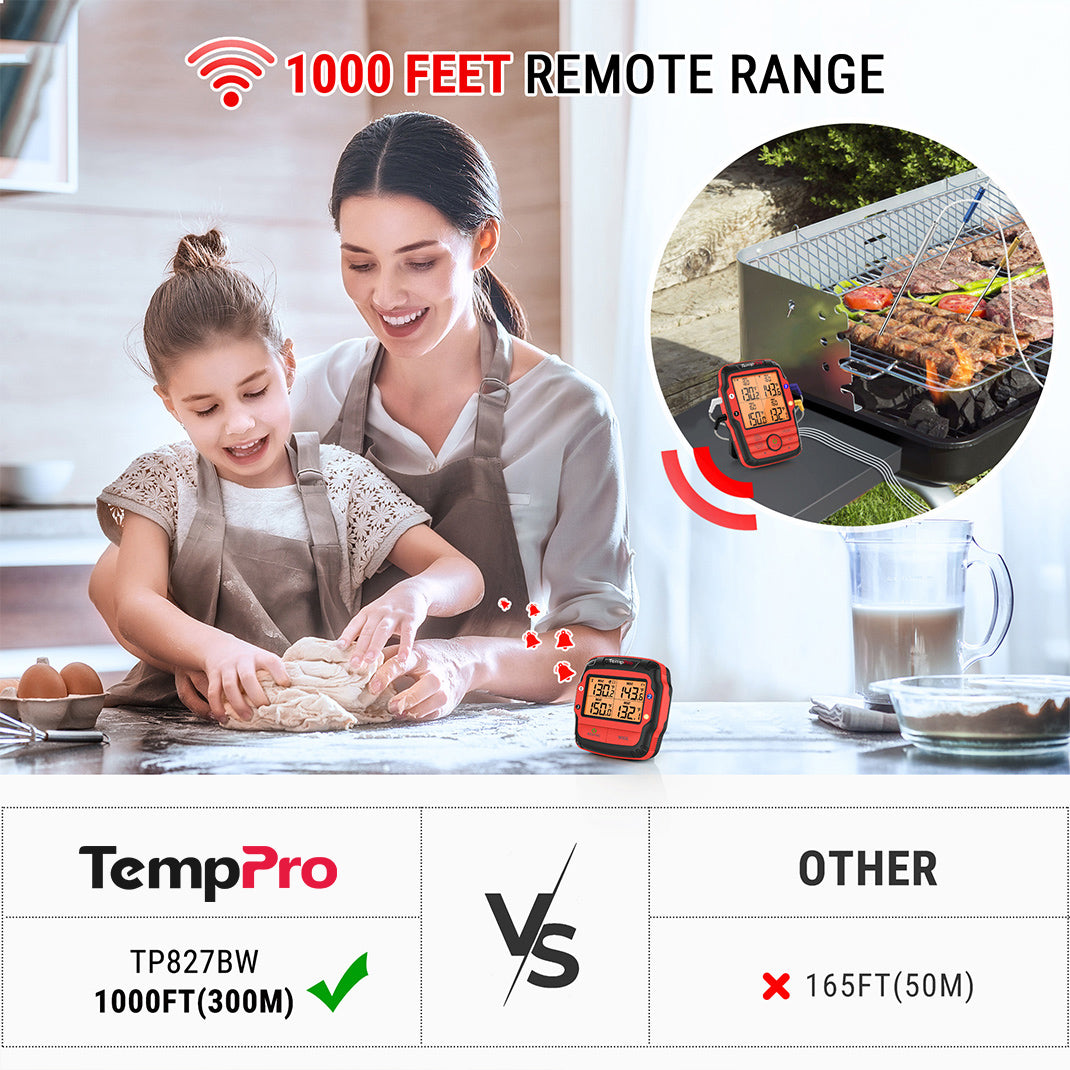 TempPro TP827BW Termometro Carne Wireless RF 300m