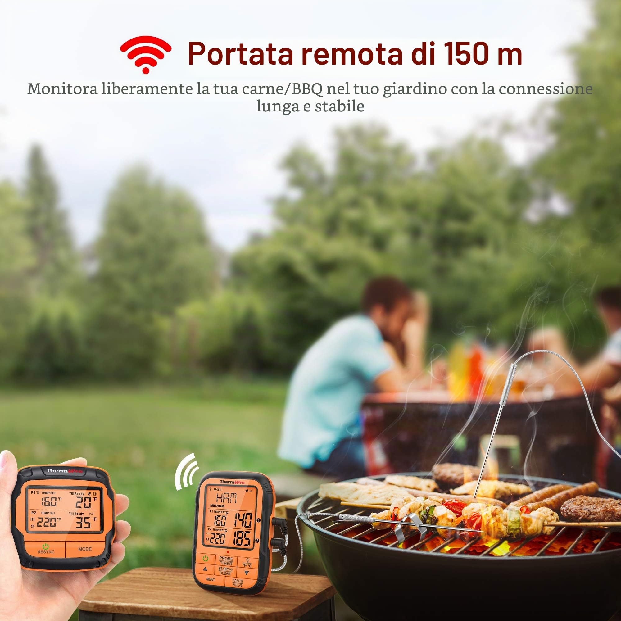 ThermoPro TP28C termometro carne wireless 2 sonde 150 m