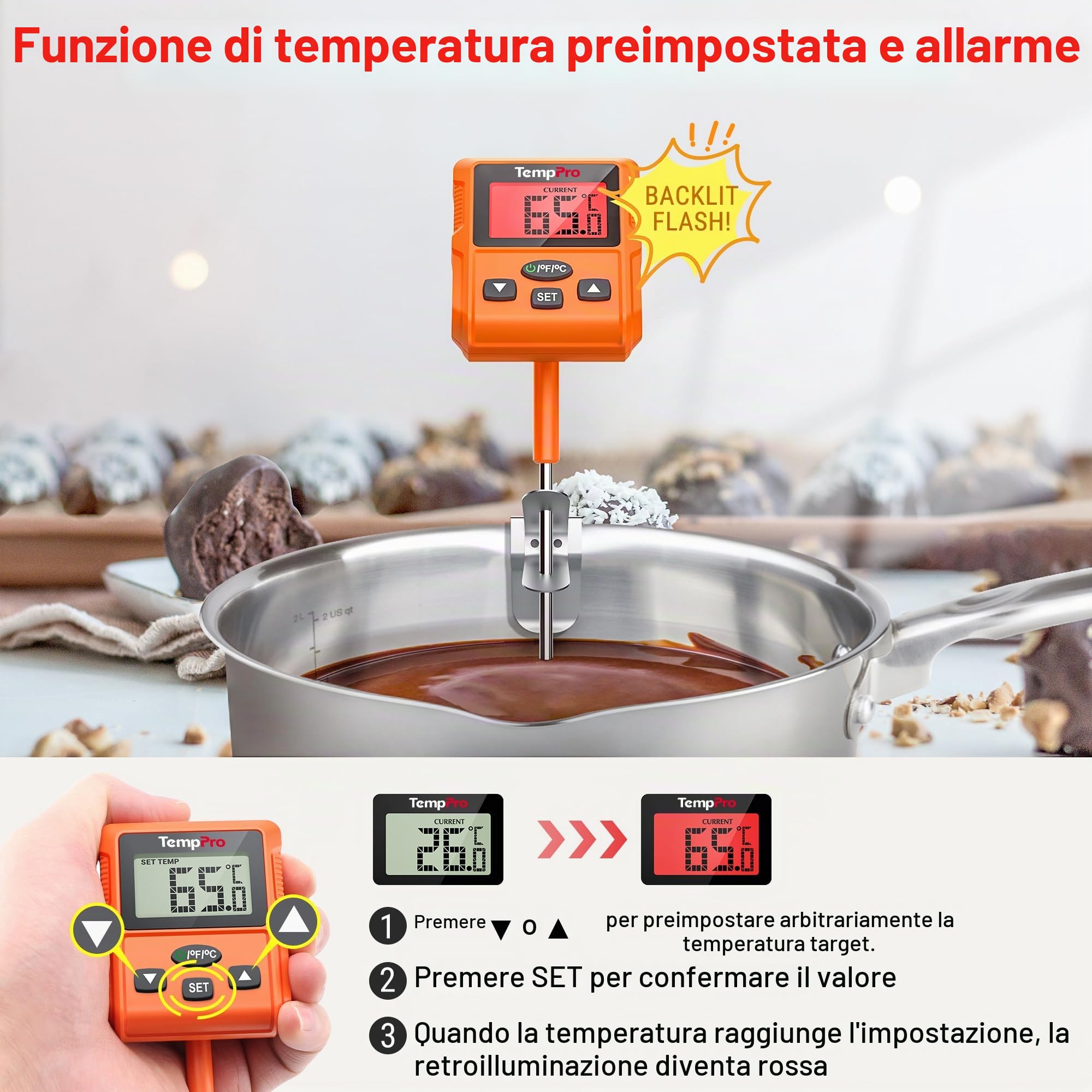 ThermoPro TP511 Termometro Digitale 300°C con Clip
