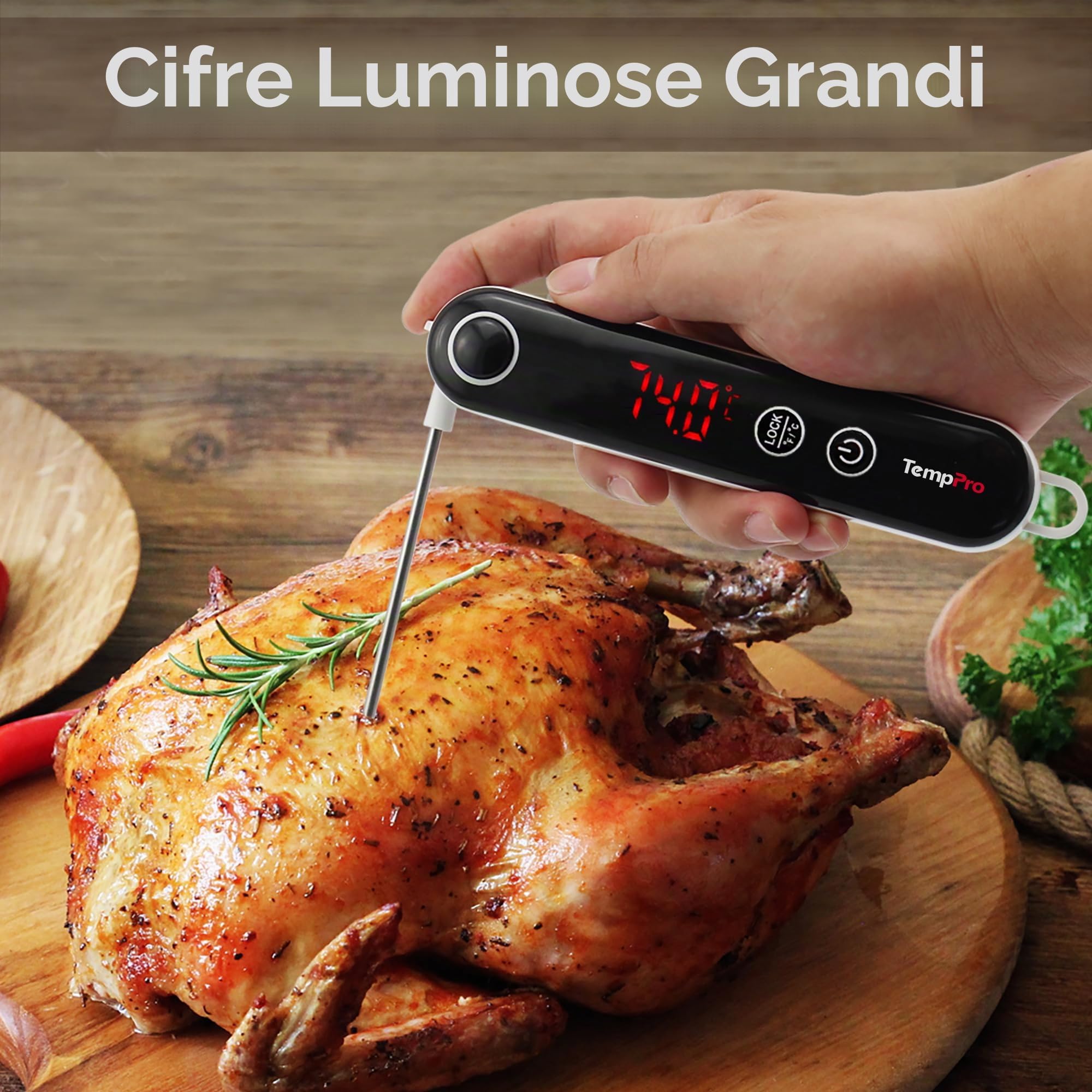 ThermoPro TP18 Termometro Carne Digitale Pieghevole 3 Secondi