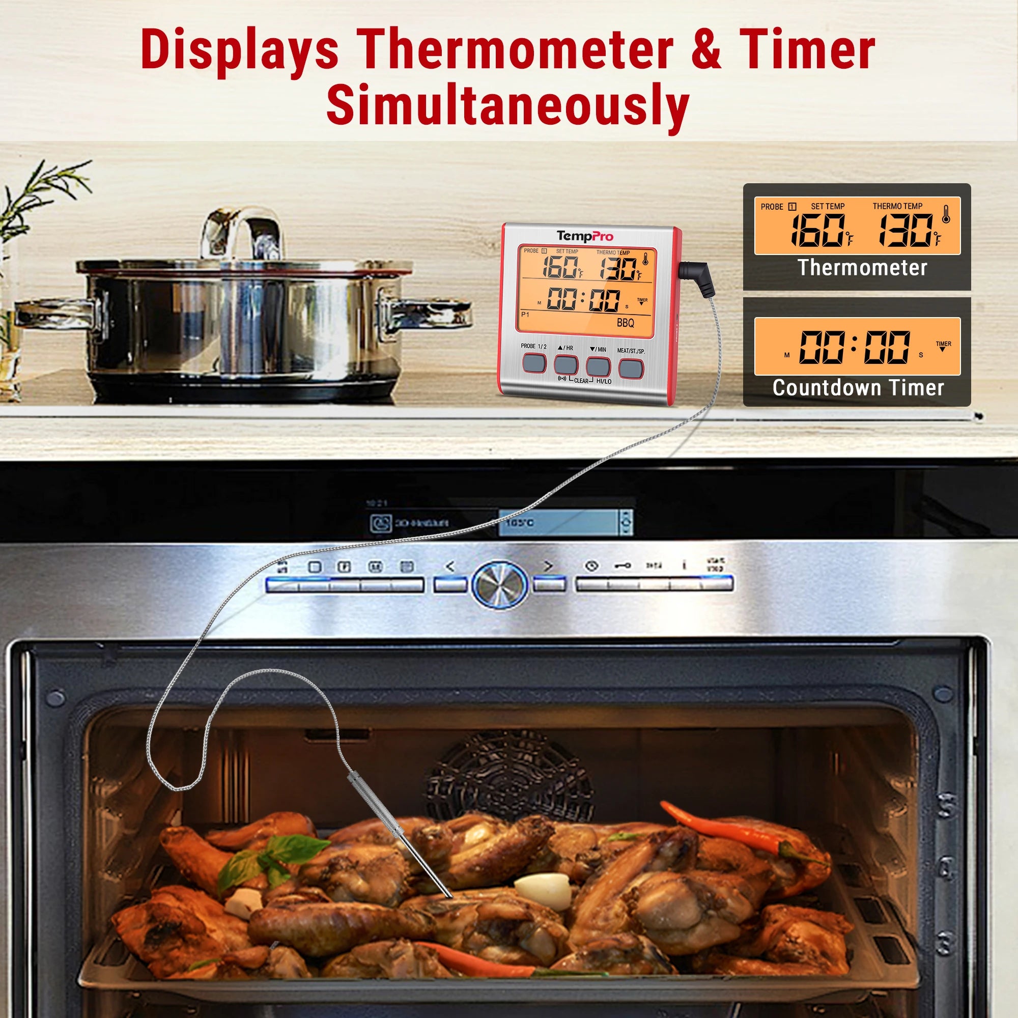 TempPro TP17W termometro carne forno doppia sonda con timer