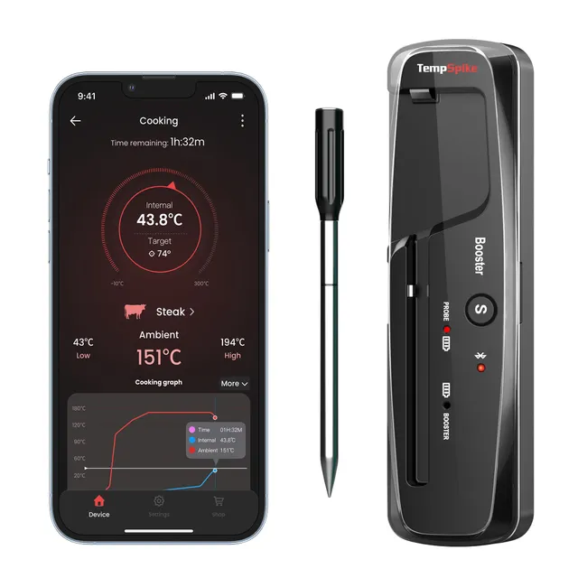 TempPro TempSpike TP961 Termometro Carne Wireless Nero BT