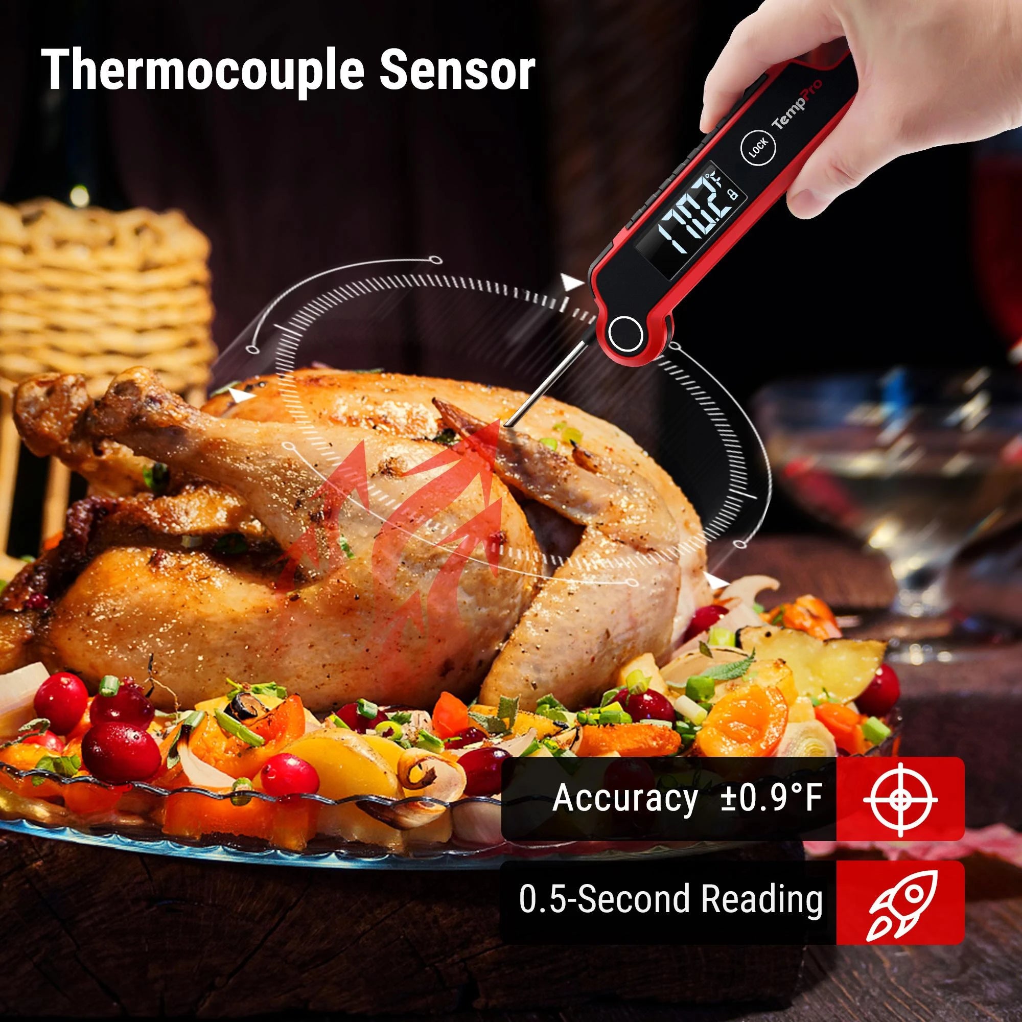 TempPro TP620 ALS150 termometro carne kit macinaspezie
